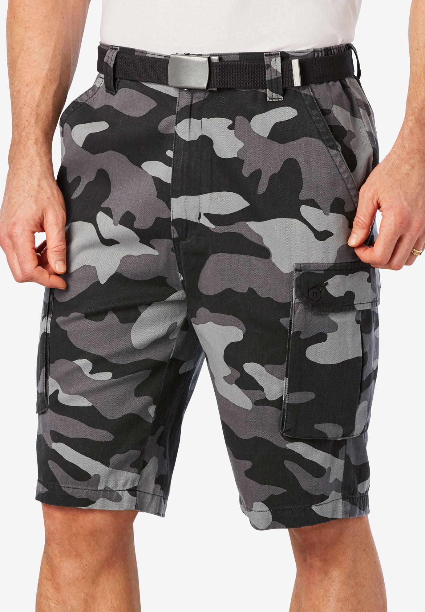 elastic cargo shorts