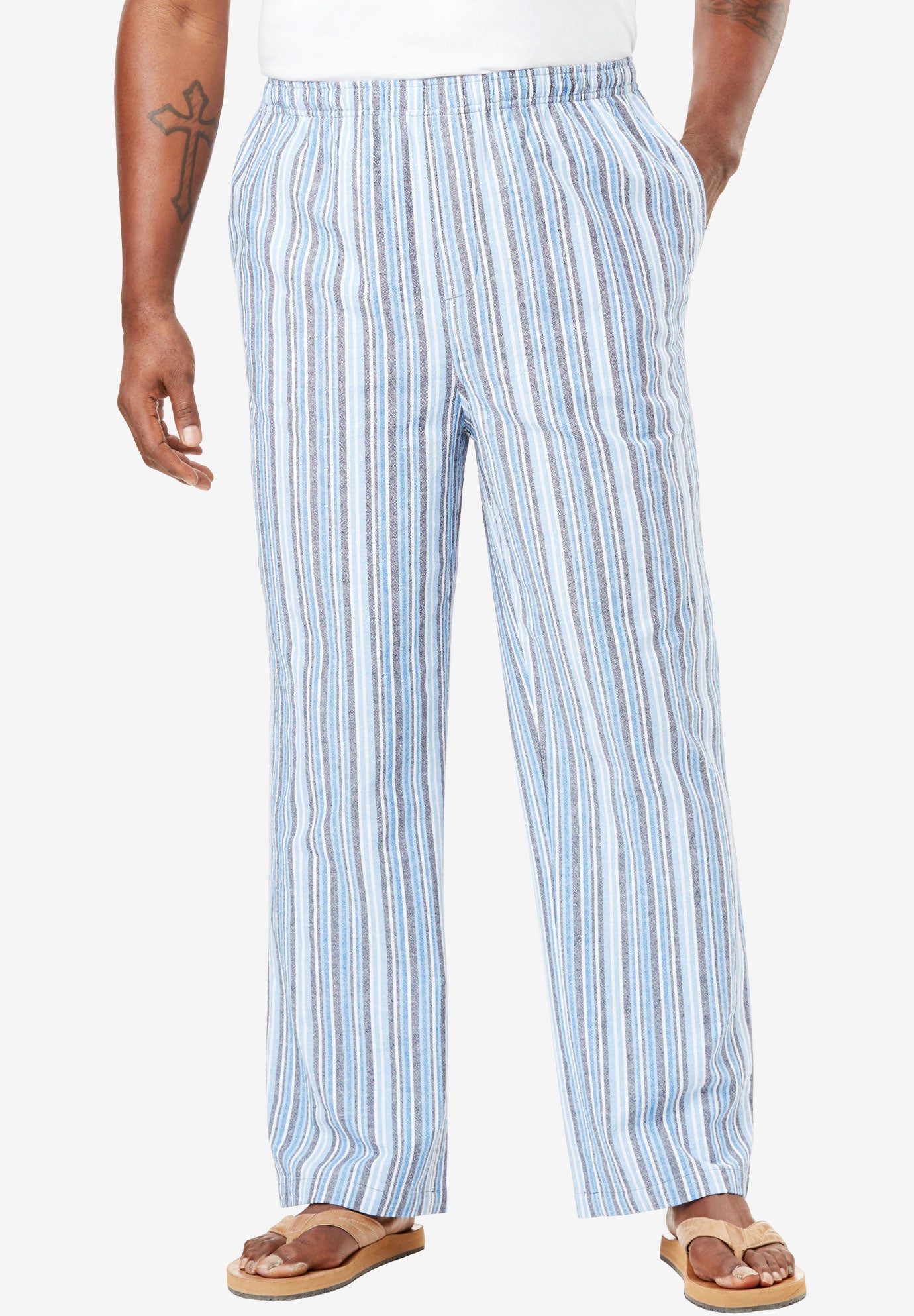 Elastic Waist Gauze Cotton Pants Big and Tall Active Pants Fullbeauty