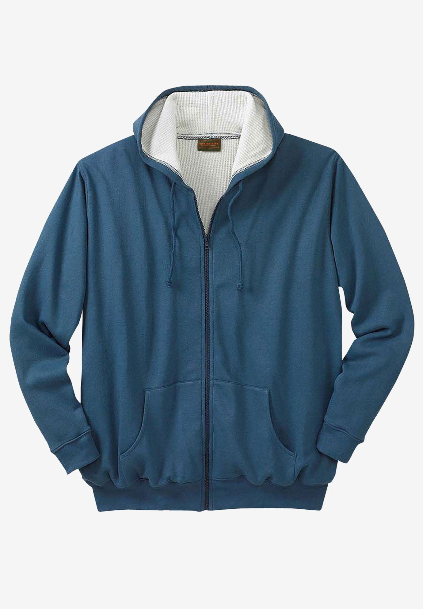 Thermal lined full zip hoodie clearance