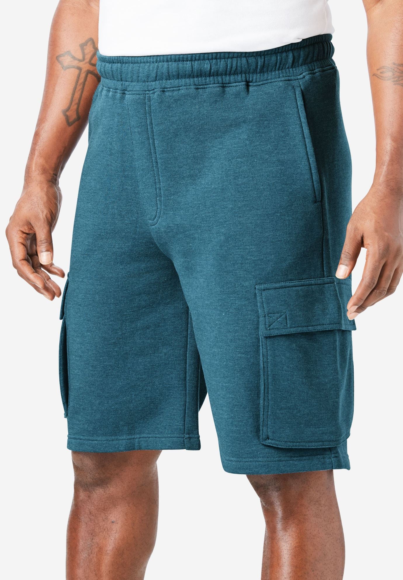 Fleece 10" Cargo Shorts Plus Size Activewear Full Beauty
