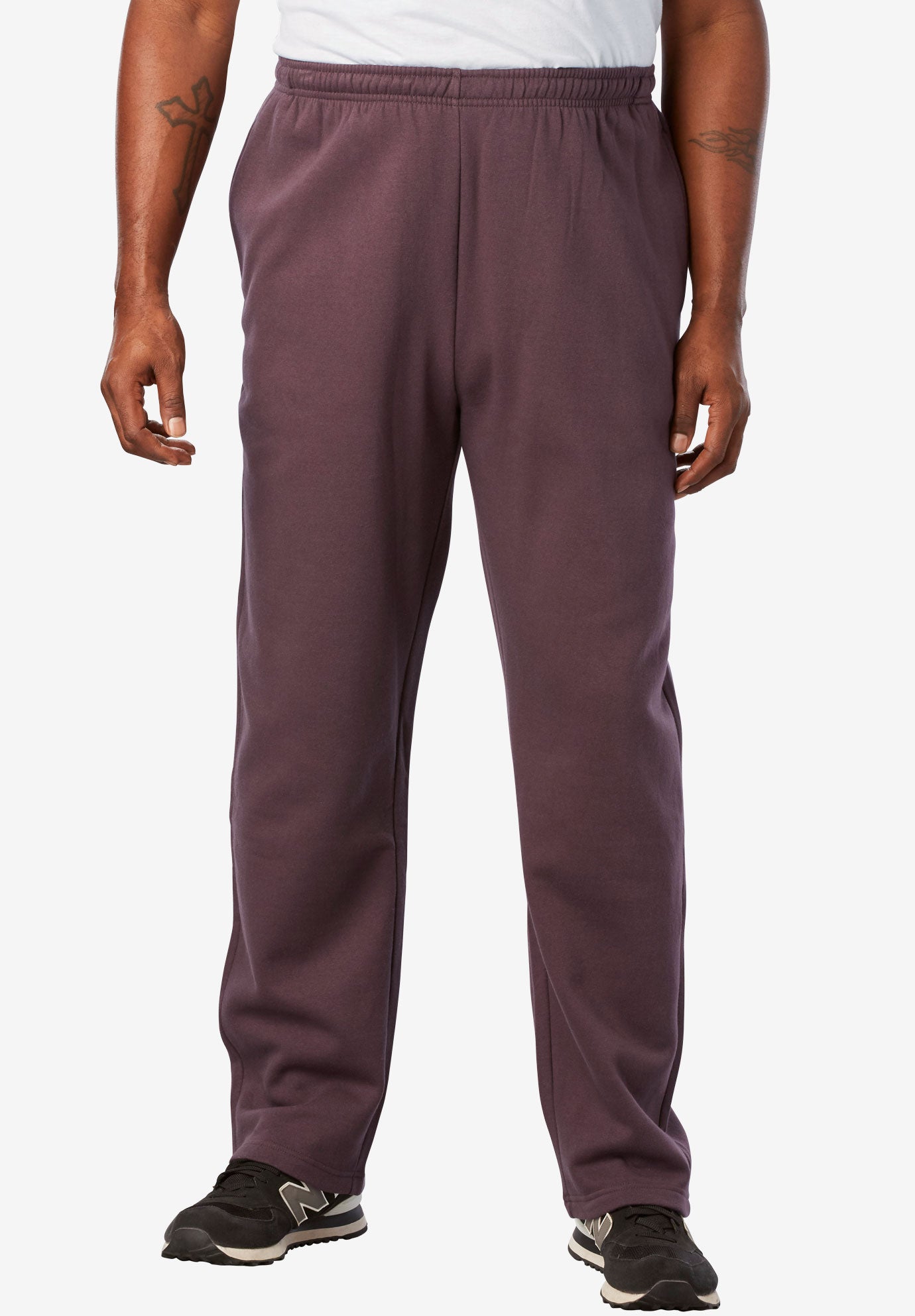 open bottom fleece pants