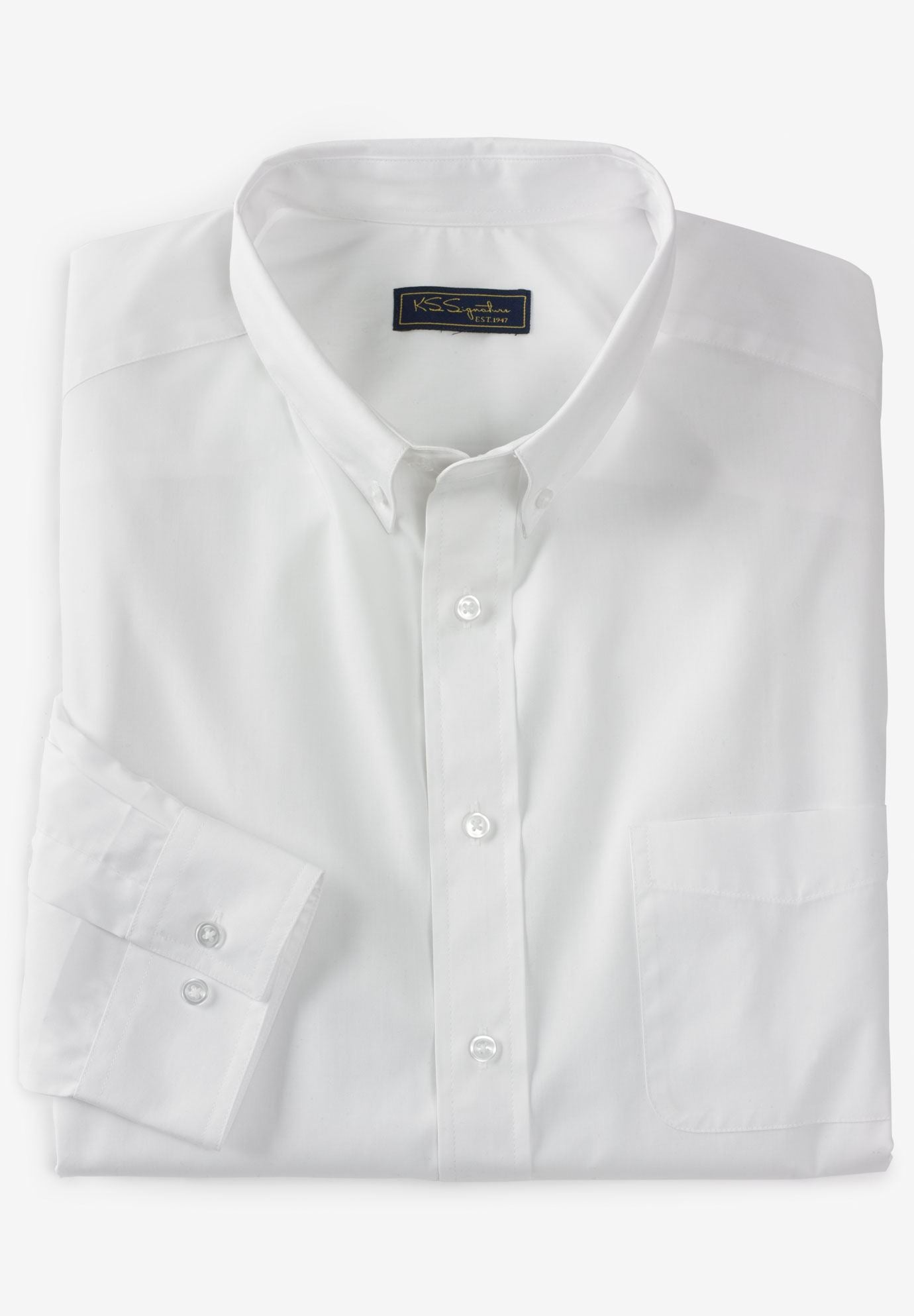 No Hassle® LongSleeve ButtonDown Collar Dress Shirt by KS Signature