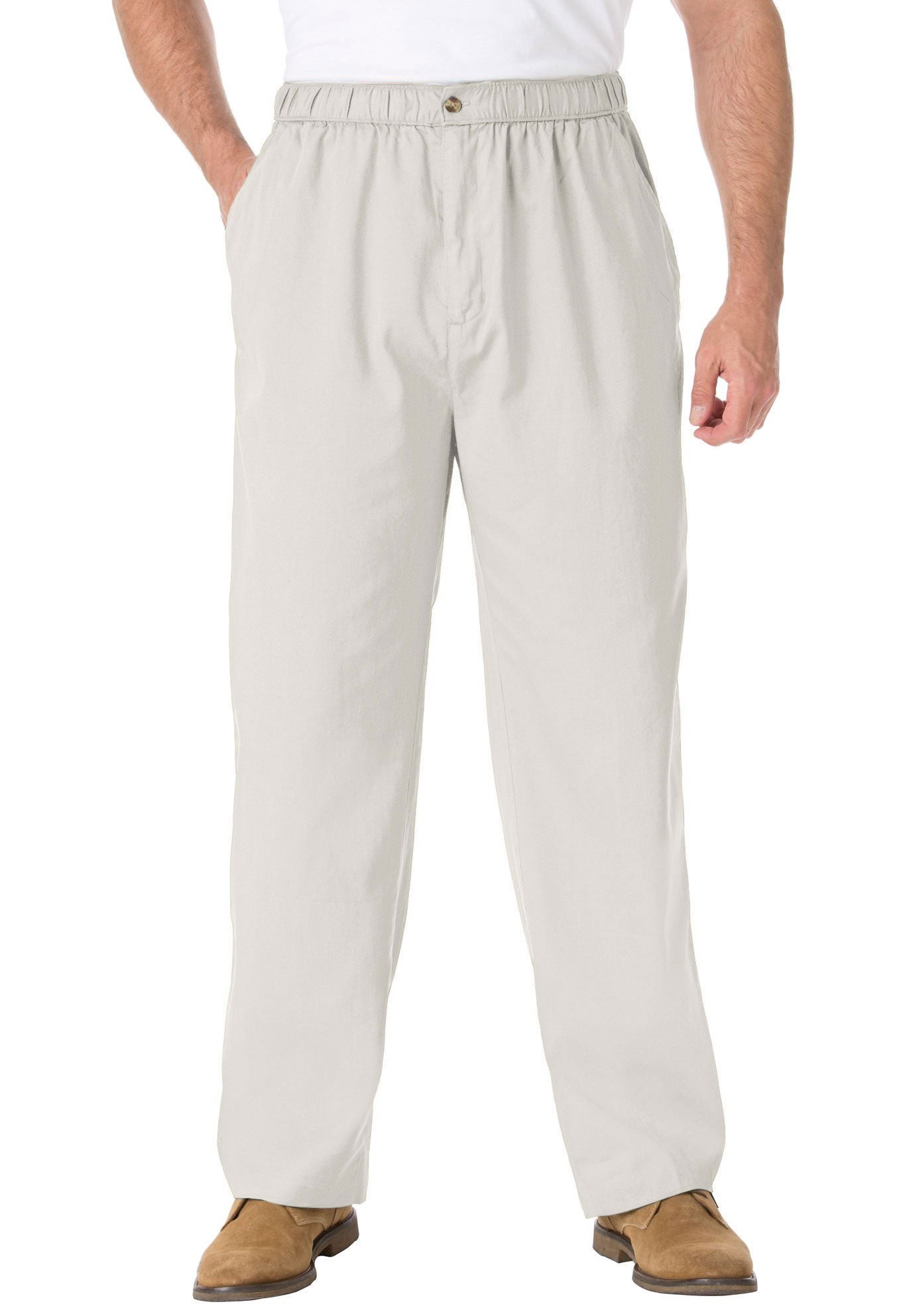 Elastic Waist Pants In Twill Or Denim Big And Tall Casual Pants