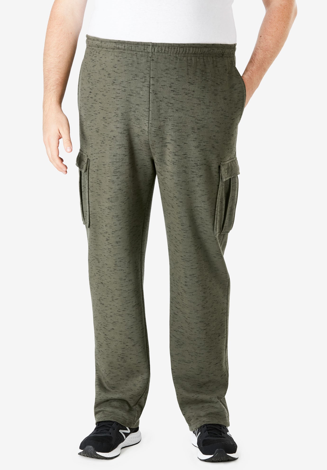 stacked cargo sweatpants