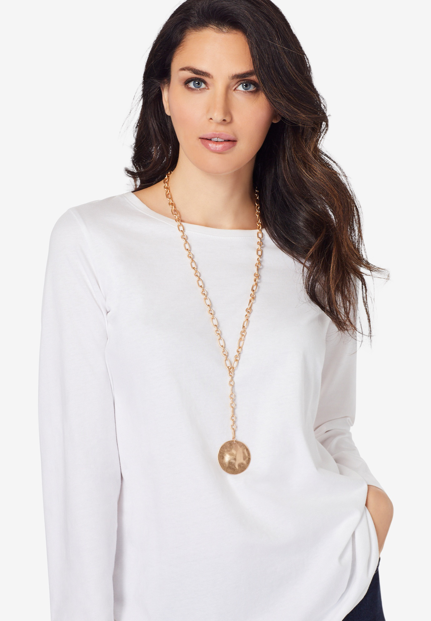Chain Pendant Necklace, GOLD