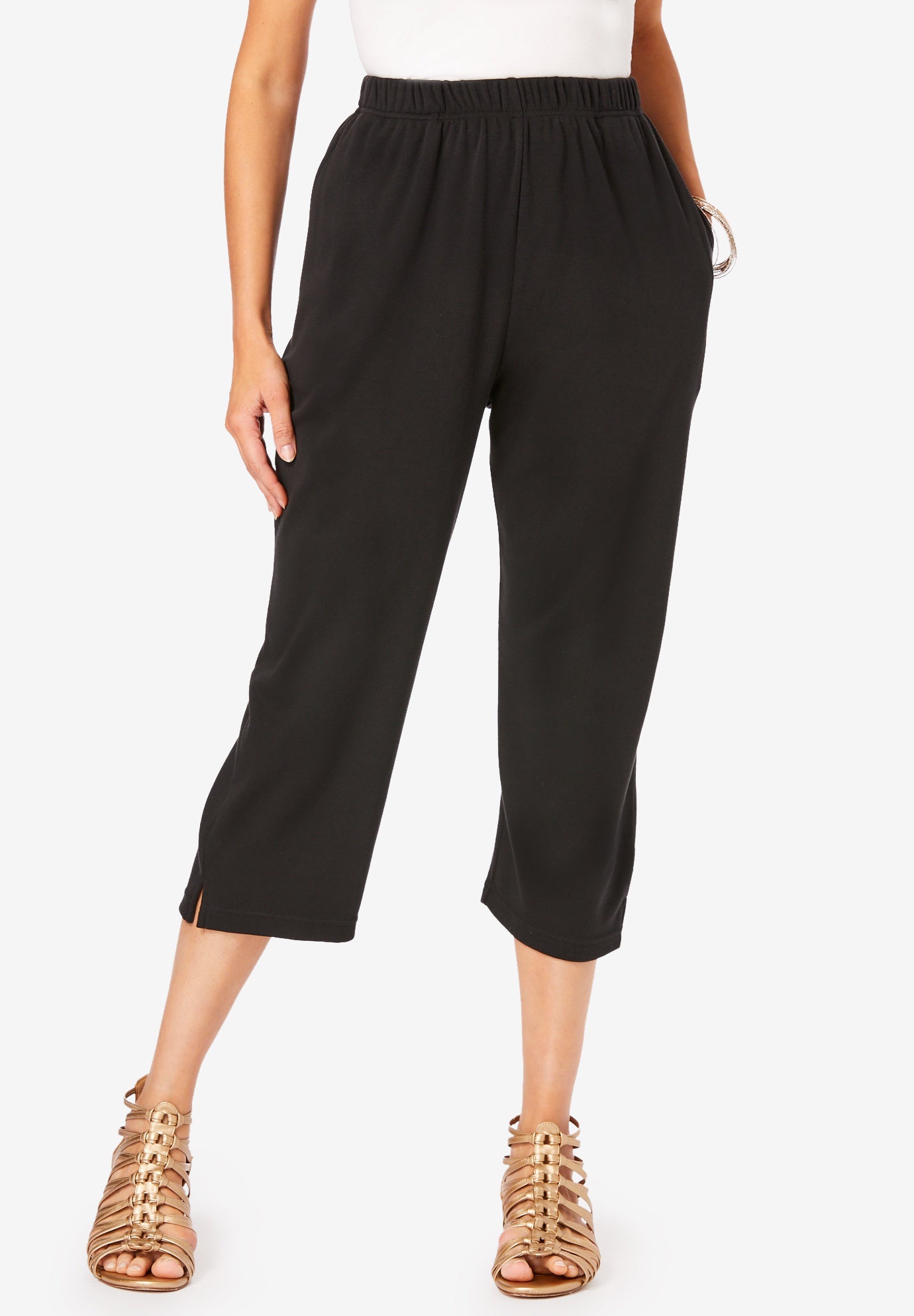 basic editions knit capri pants