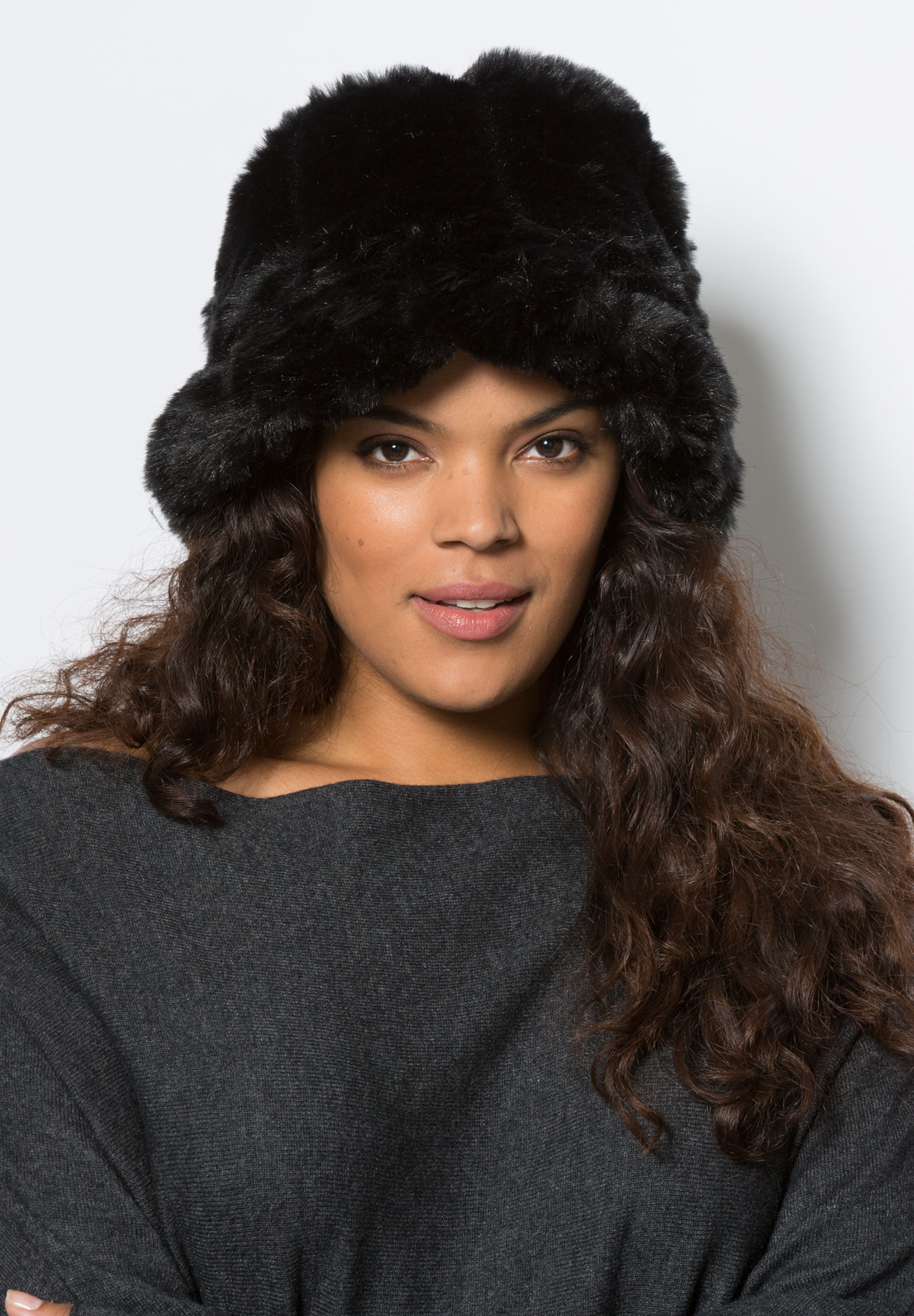 Faux-Fur Bucket Hat| Plus Size Hats | Full Beauty