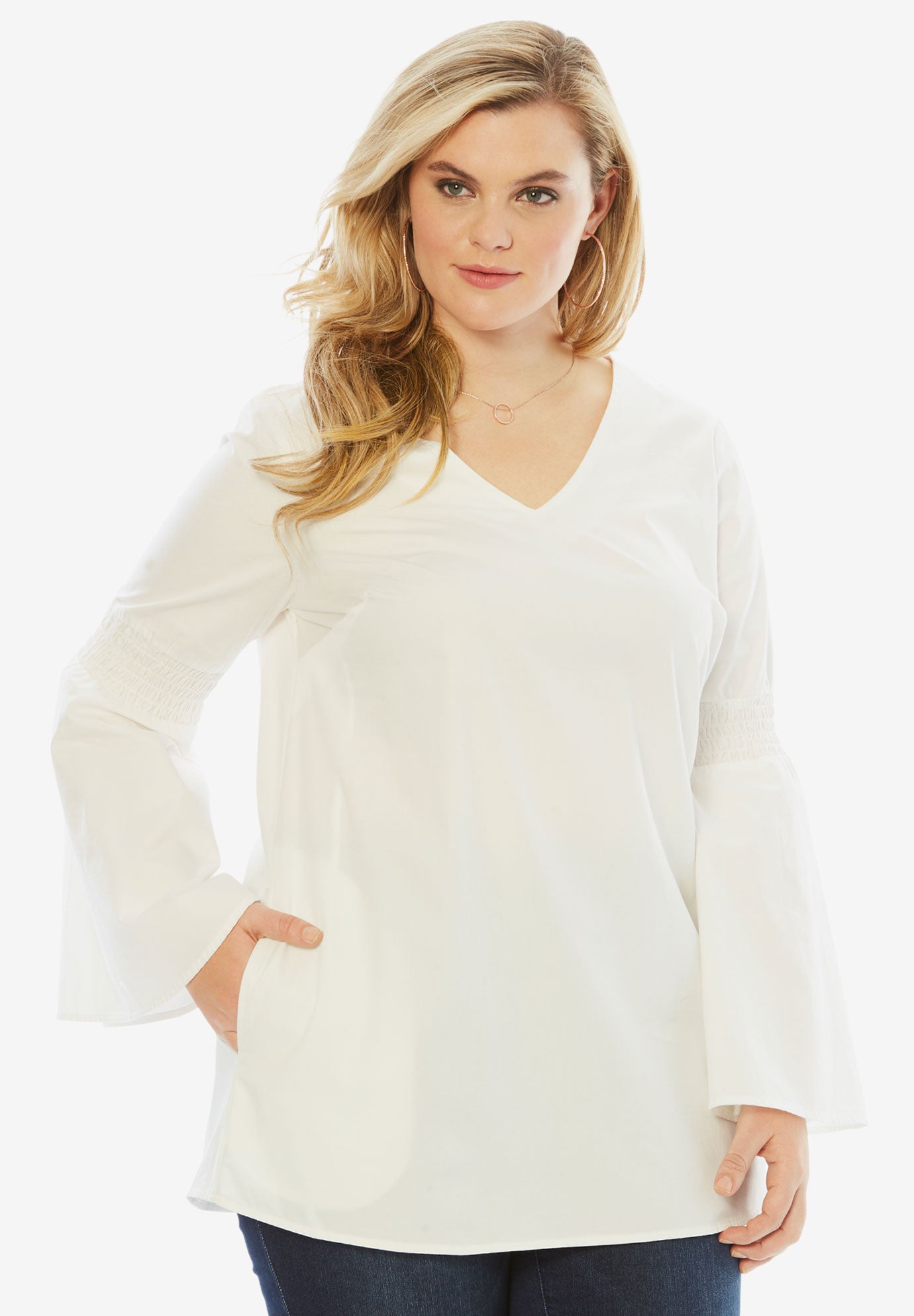 Bell sleeve tunic