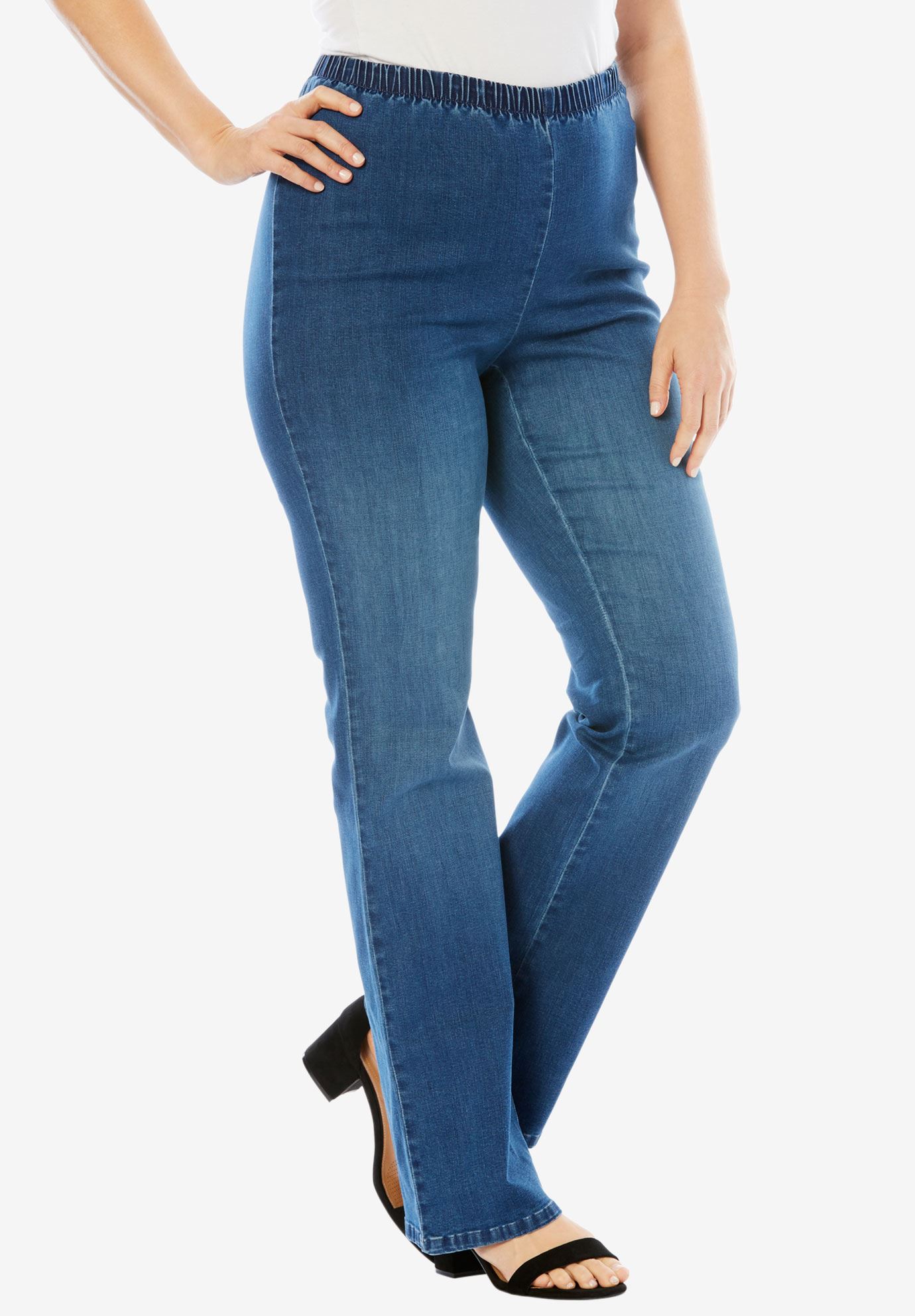 Bootcut Pull-On Stretch Jean by Denim 24/7® | Plus Size Jeggings | Full ...