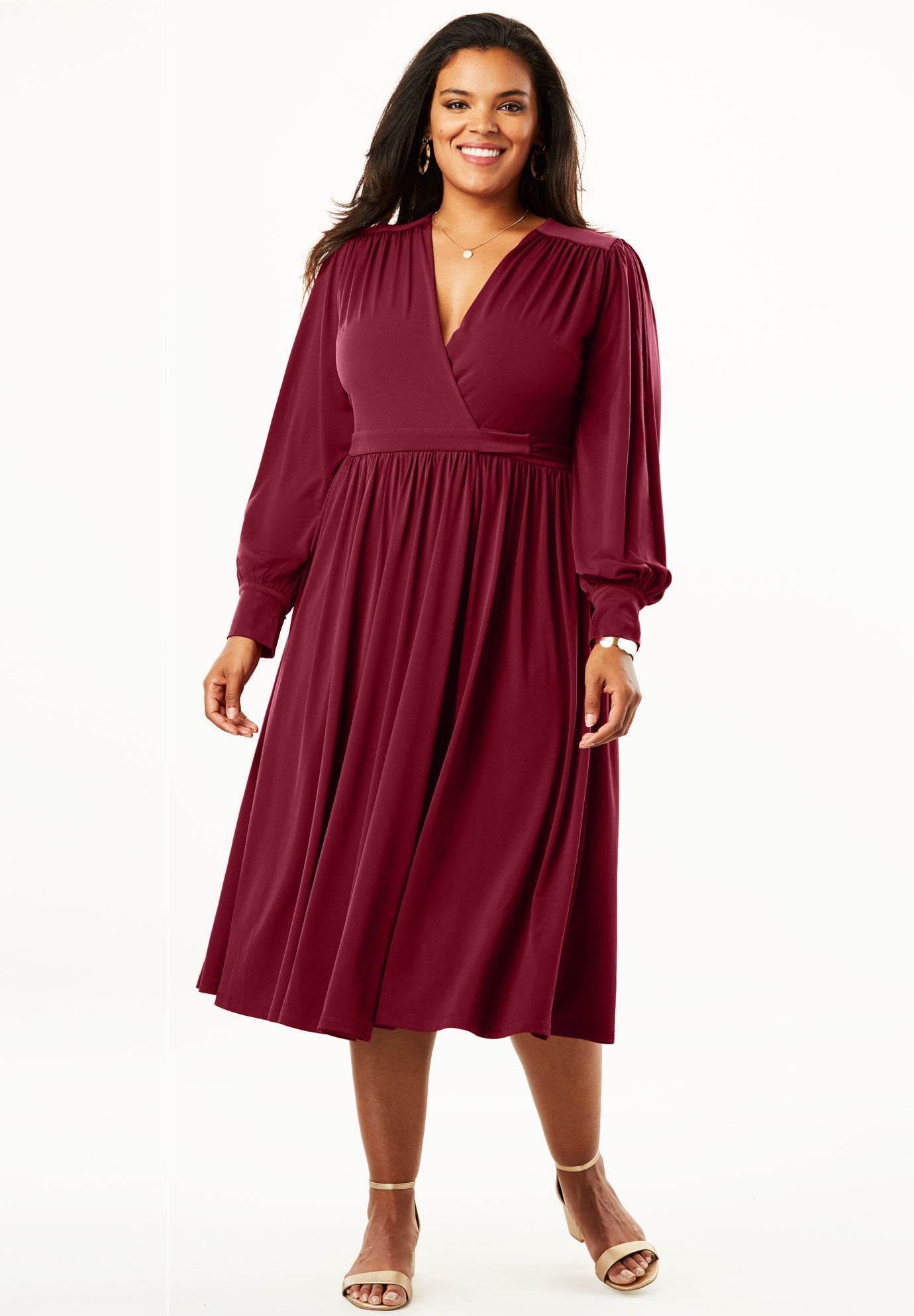 long sleeve wrap gown
