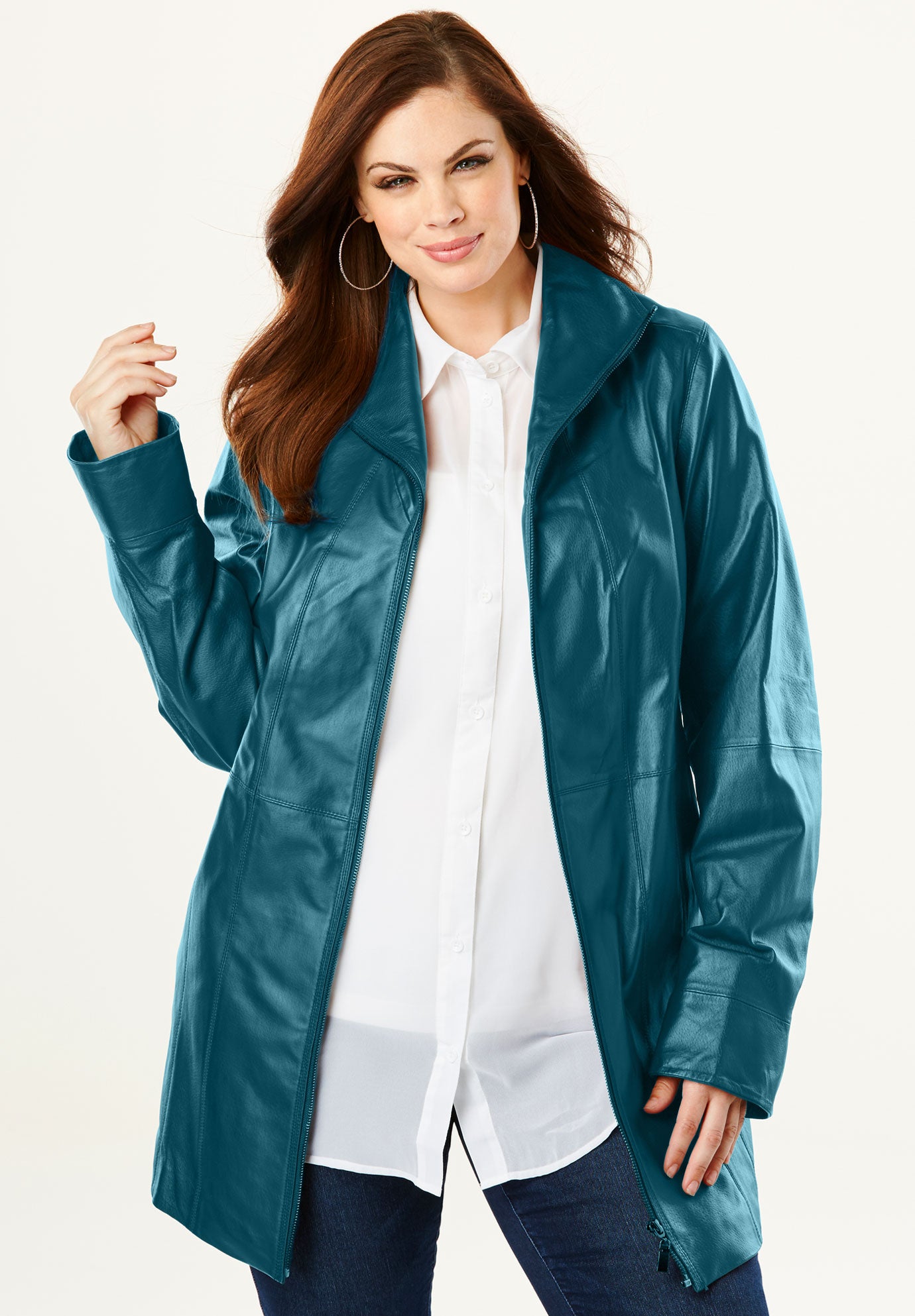 A-Line Leather Jacket| Plus Size Leather & Suede | Full Beauty