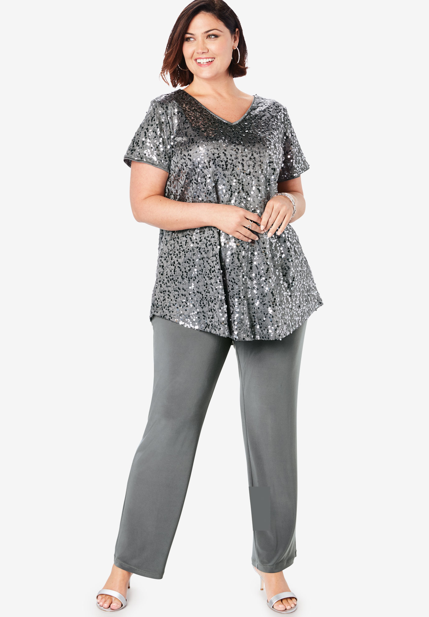 Sequin Tunic & Pant Set | Fullbeauty outlet