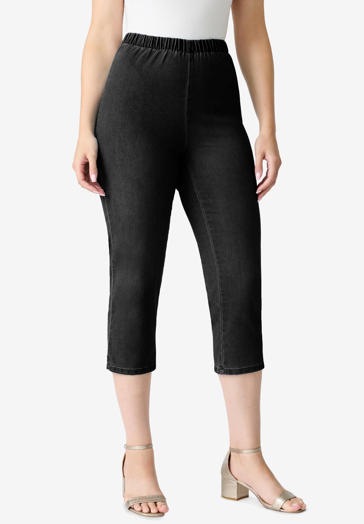 PullOn Stretch Capri Jean by Denim 24/7® Fullbeauty Outlet