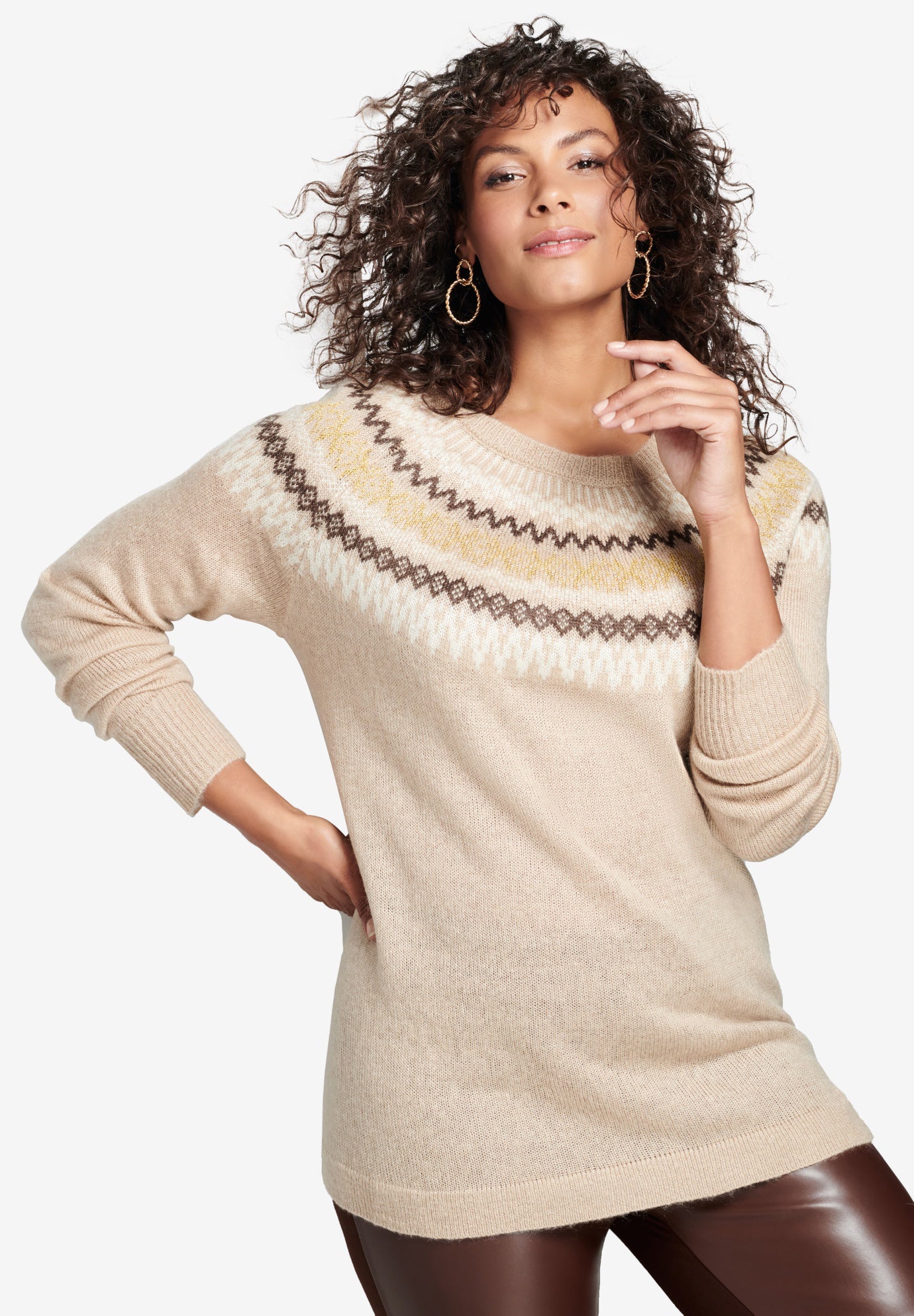 Style Co Womens Plus Size Fair Isle Sweater Black Size 0x