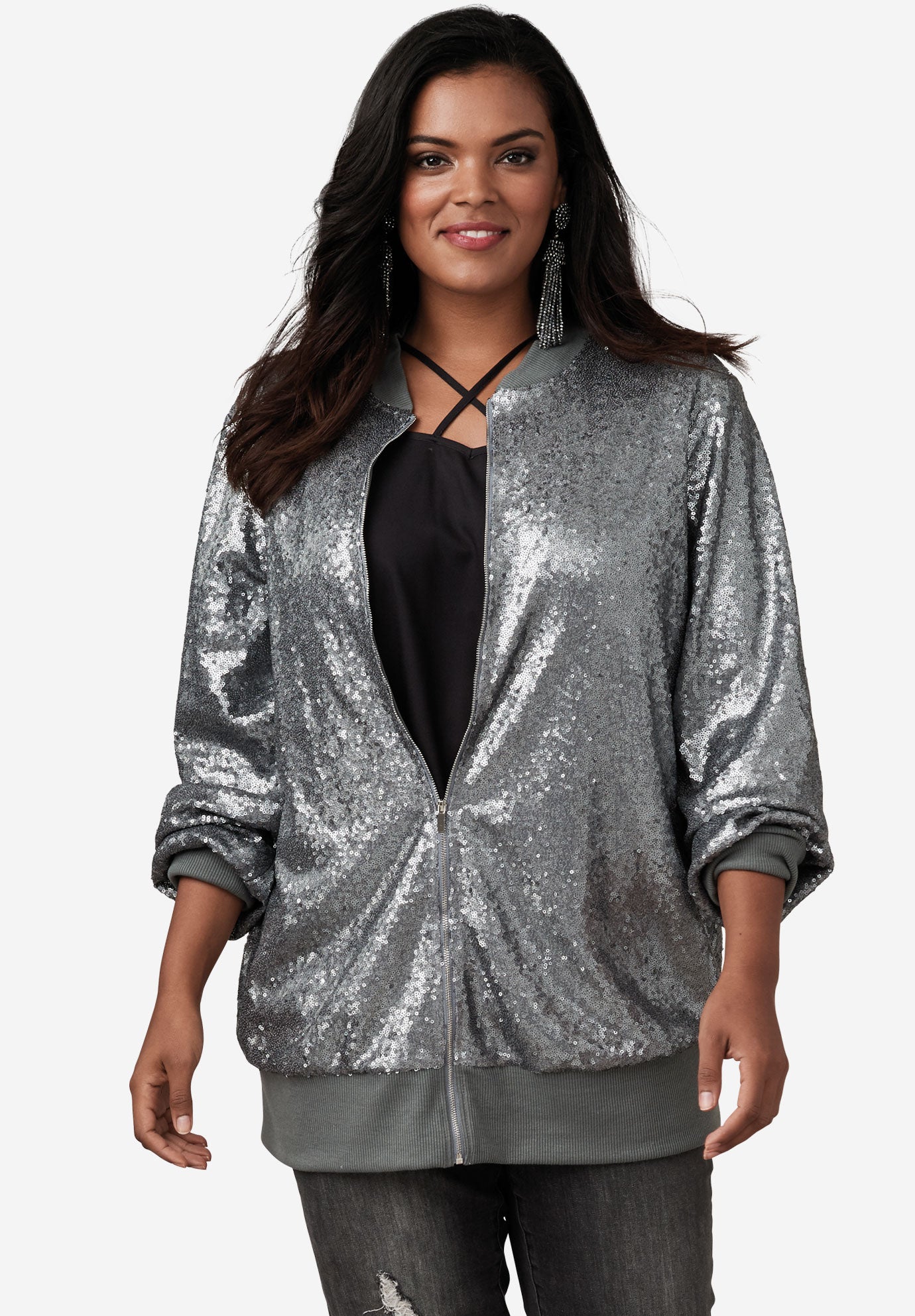 women's sequin blazer jacket