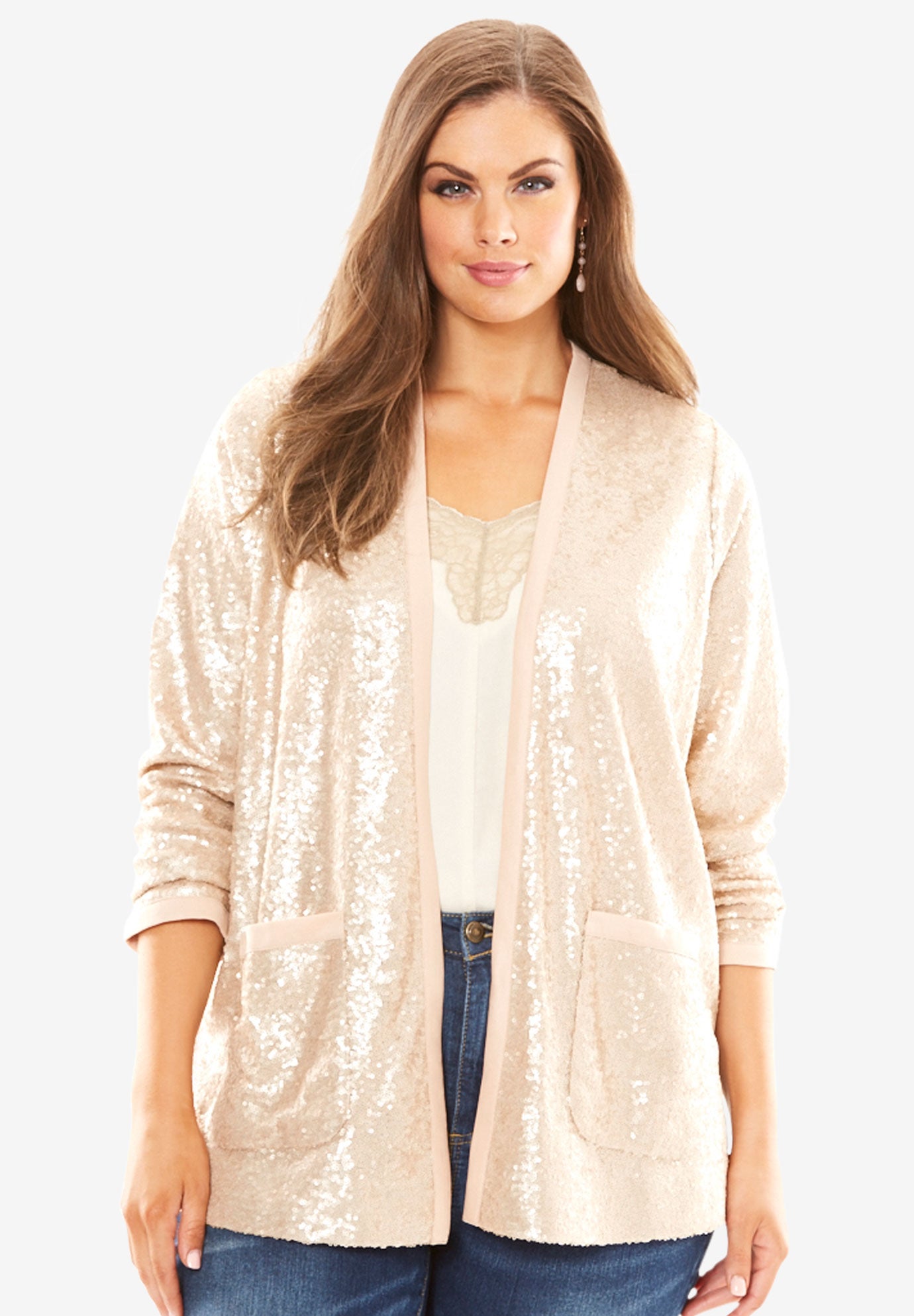 Sequin Cardigan Plus Size Sweaters & Cardigans Full Beauty