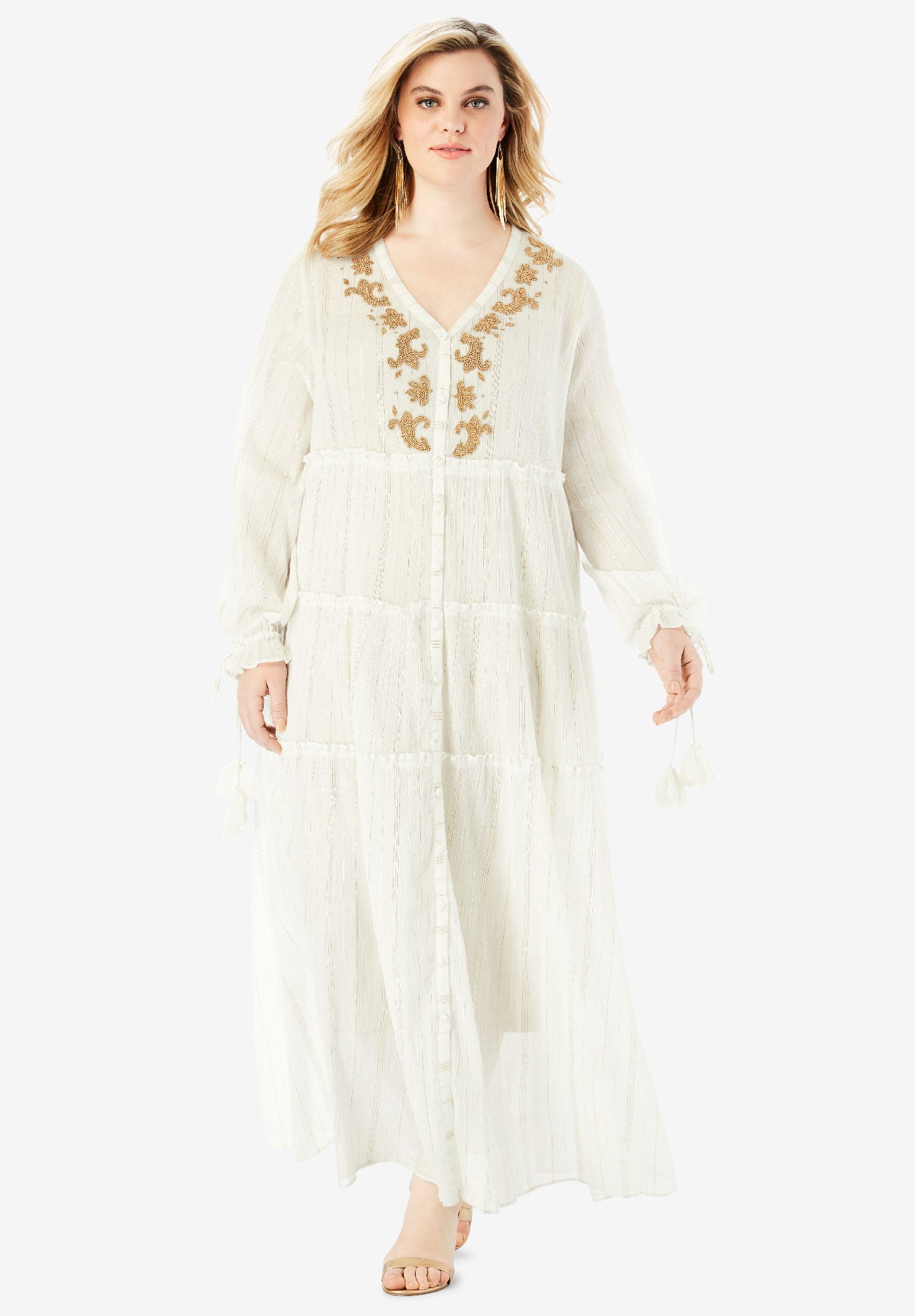 crinkle long dress