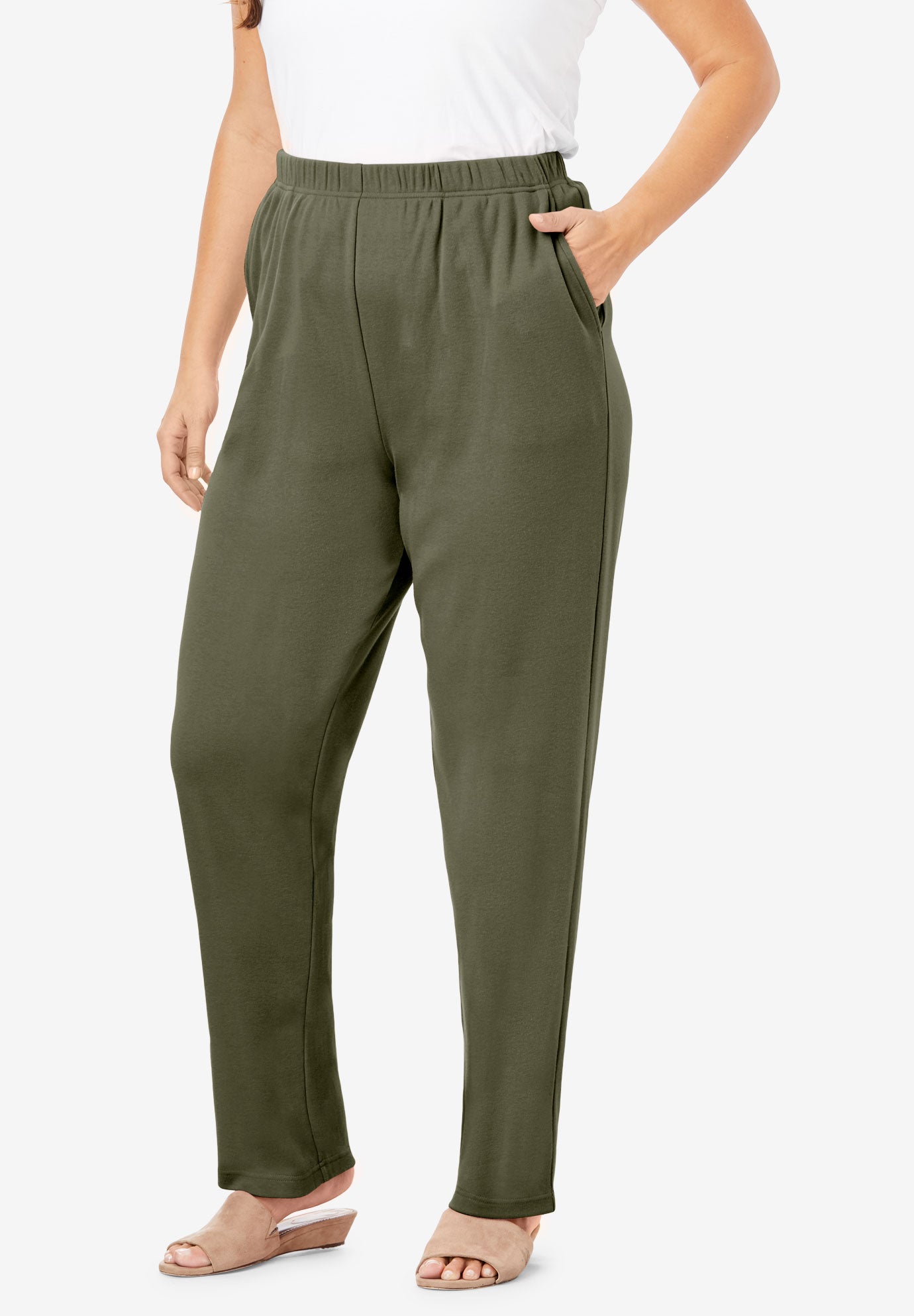 Straight-Leg Soft Knit Pant| Plus Size Pants | Fullbeauty