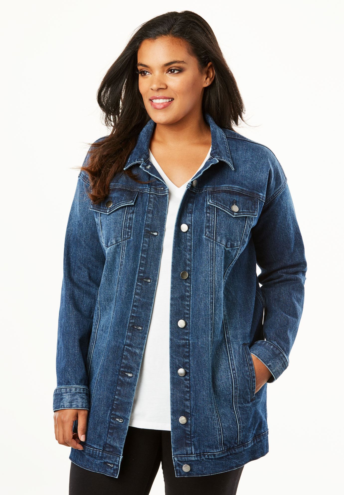 Boyfriend Denim Jacket Plus Size Denim Full Beauty