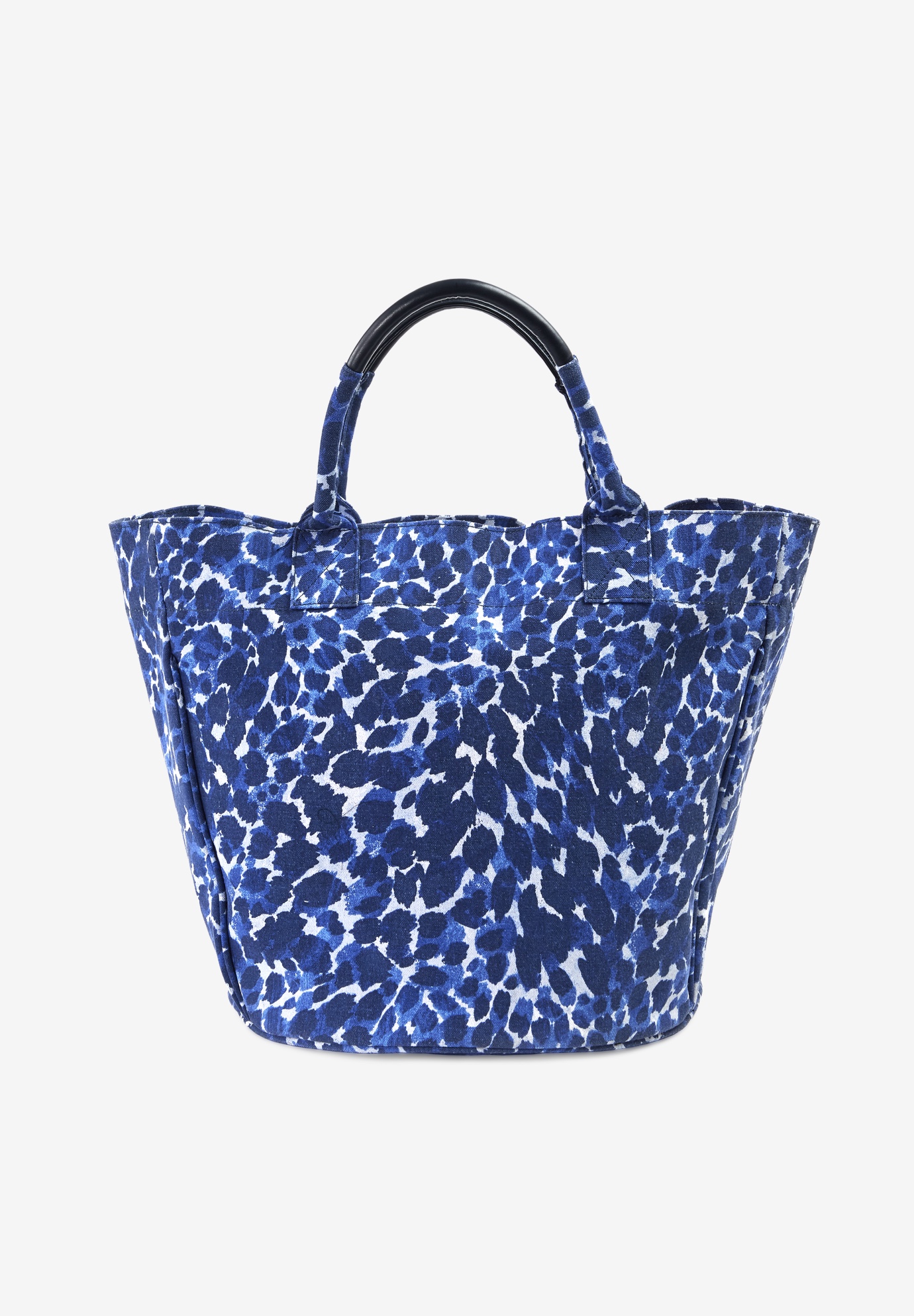 Printed Canvas Tote Bag, BLUE TEXTURED ANIMAL