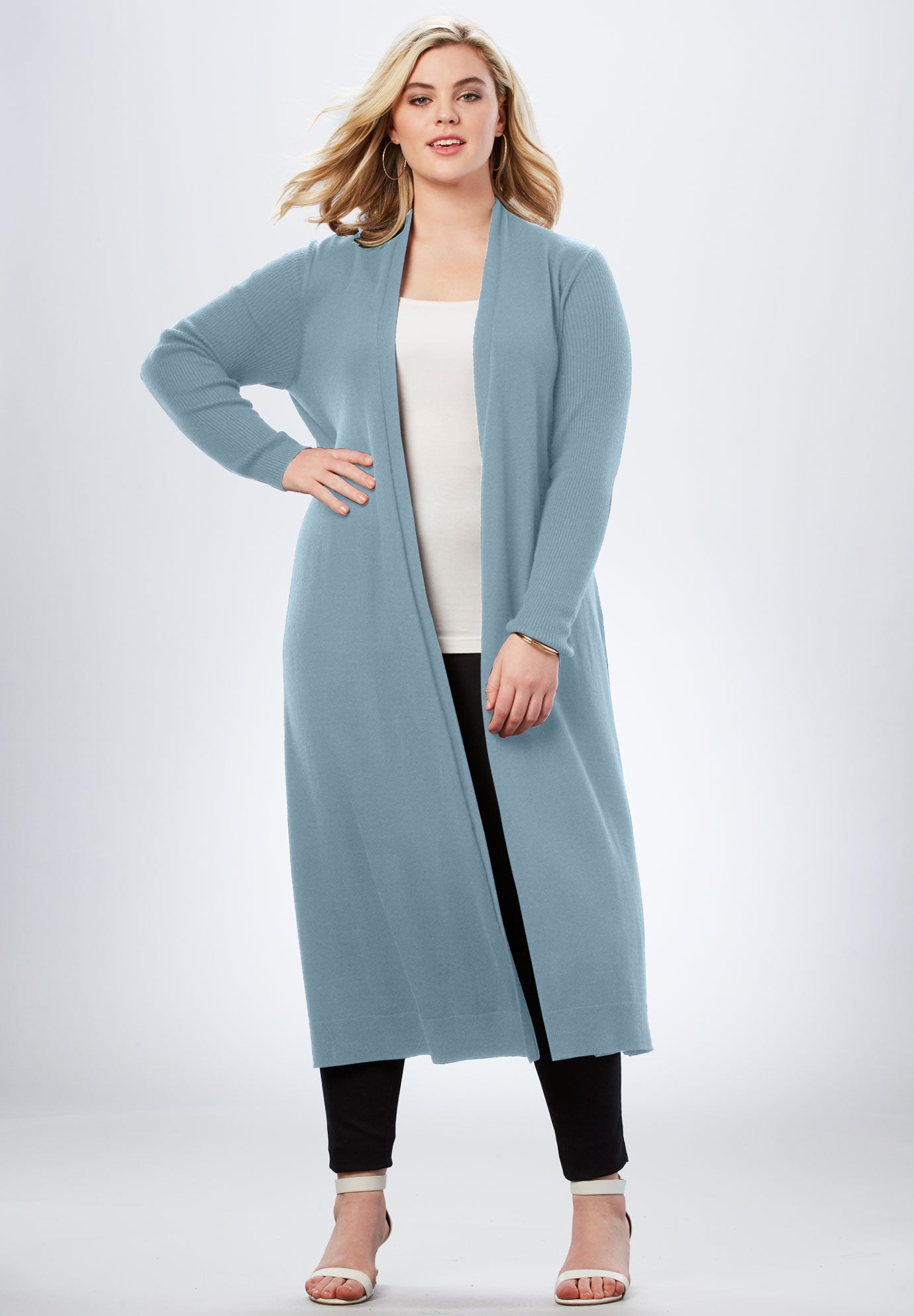 silver duster cardigan