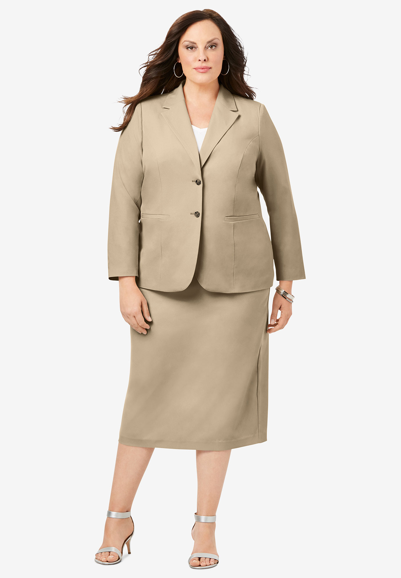 Two-Button Skirt Suit, 