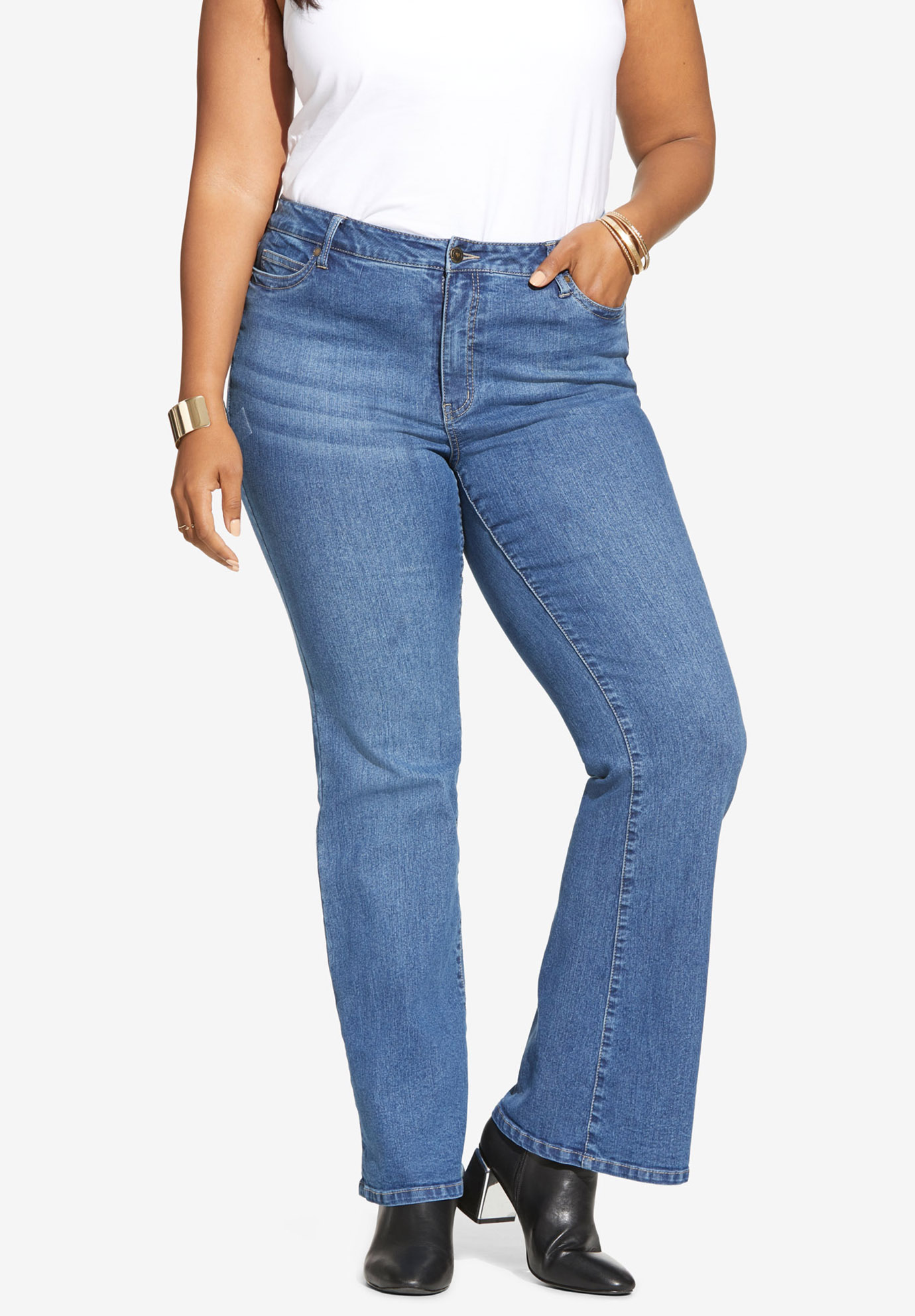 Flared-Leg Jean By Denim 24/7®| Plus Size Bootcut Jeans | Full Beauty