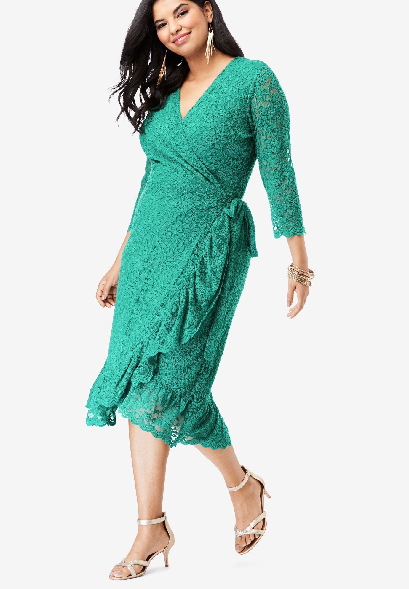 Whimsy Wrap Dress | Plus Size Midi Wrap Dress