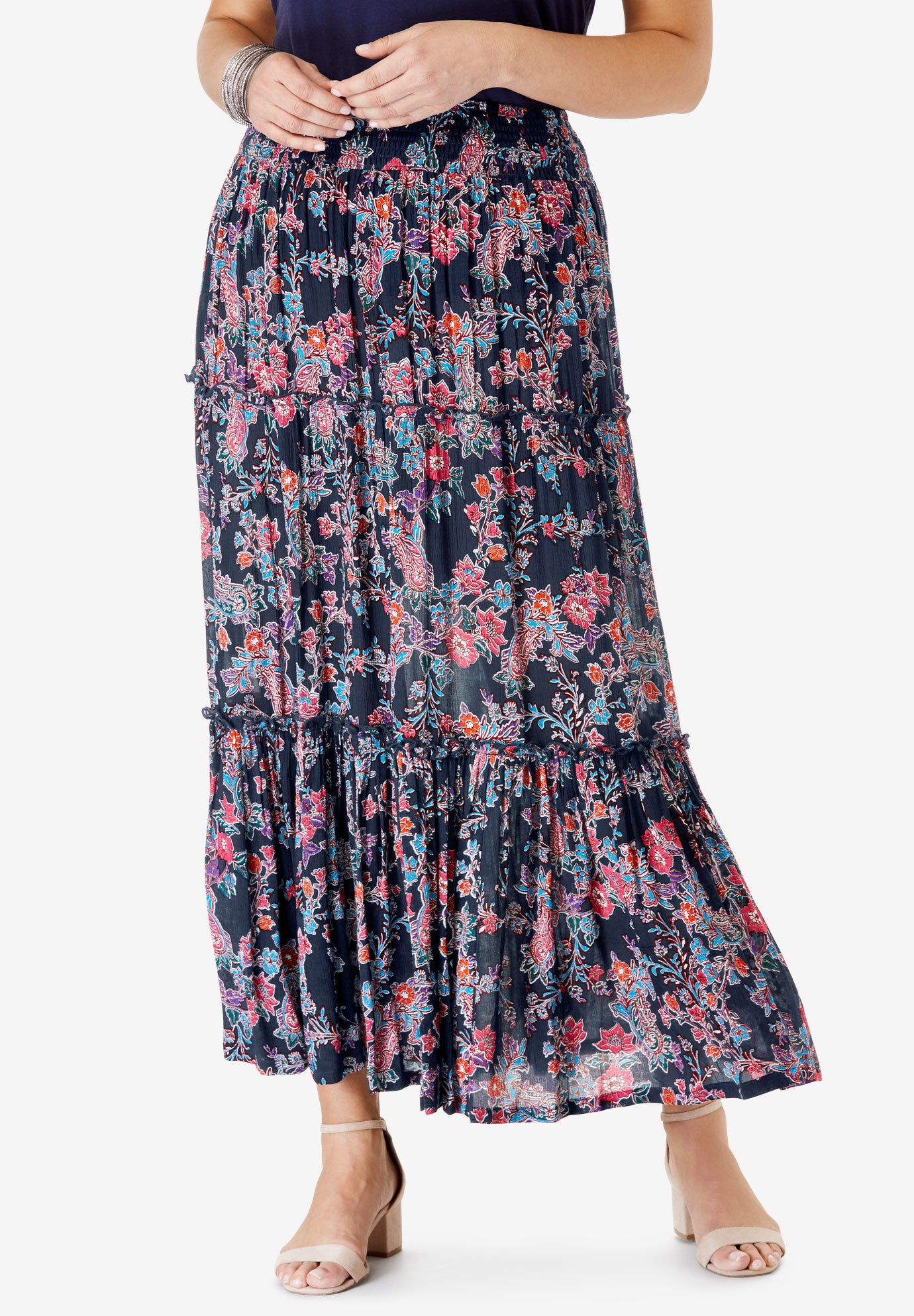 Tiered Crinkle Skirt Fullbeauty Outlet