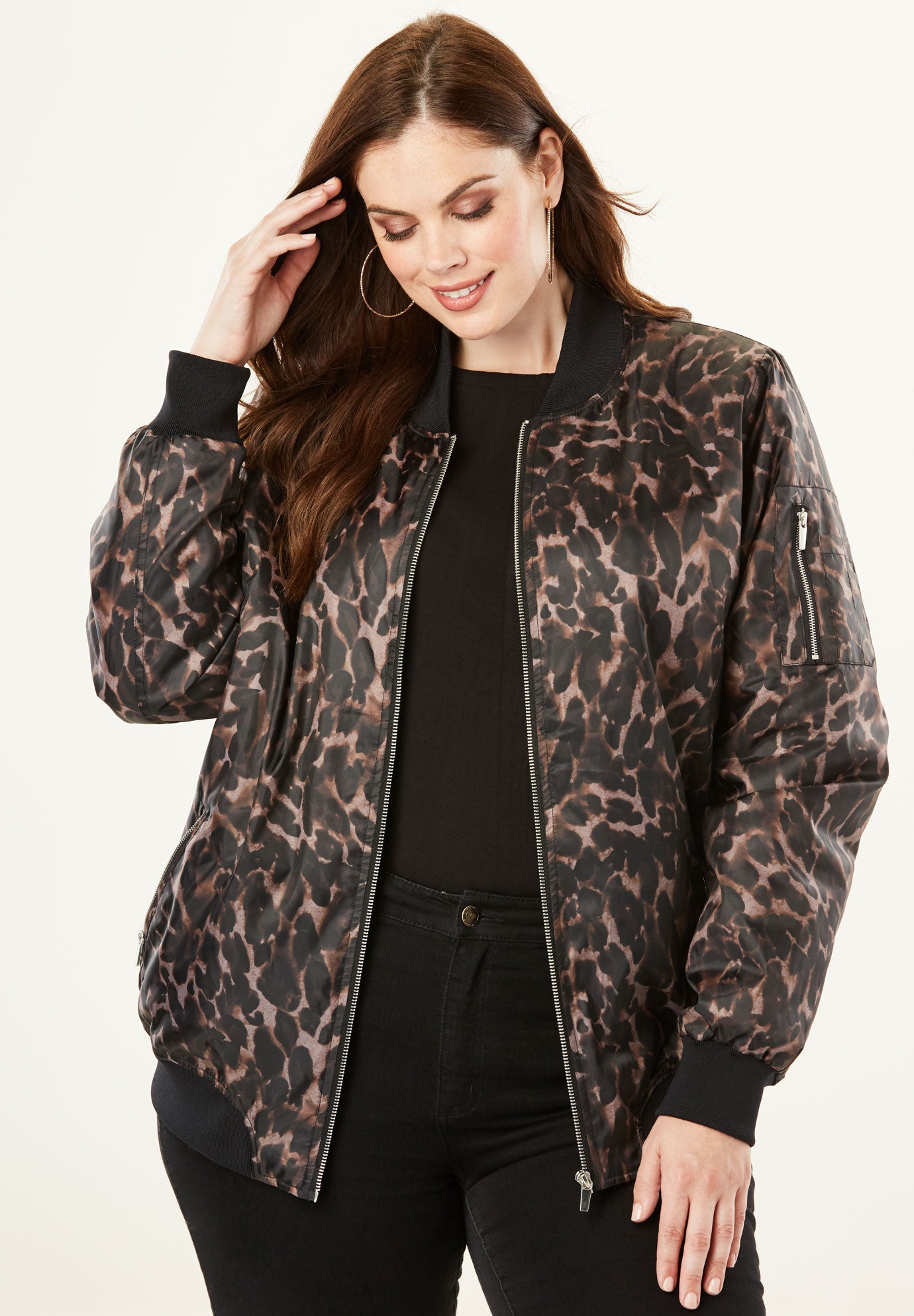 ZipFront Bomber Jacket Plus Size Jackets & Blazers Fullbeauty
