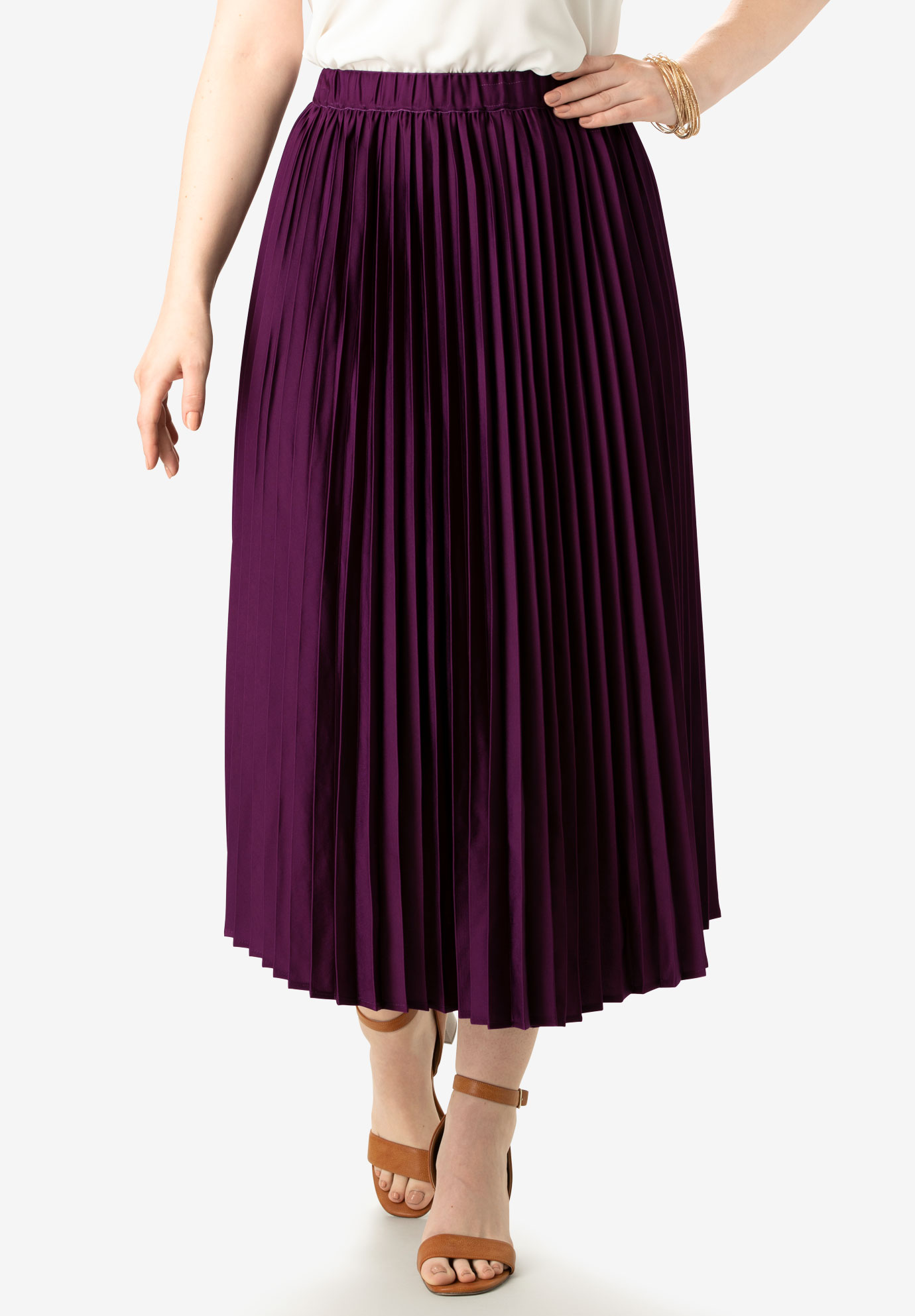Pleated Midi Skirt | Fullbeauty Outlet