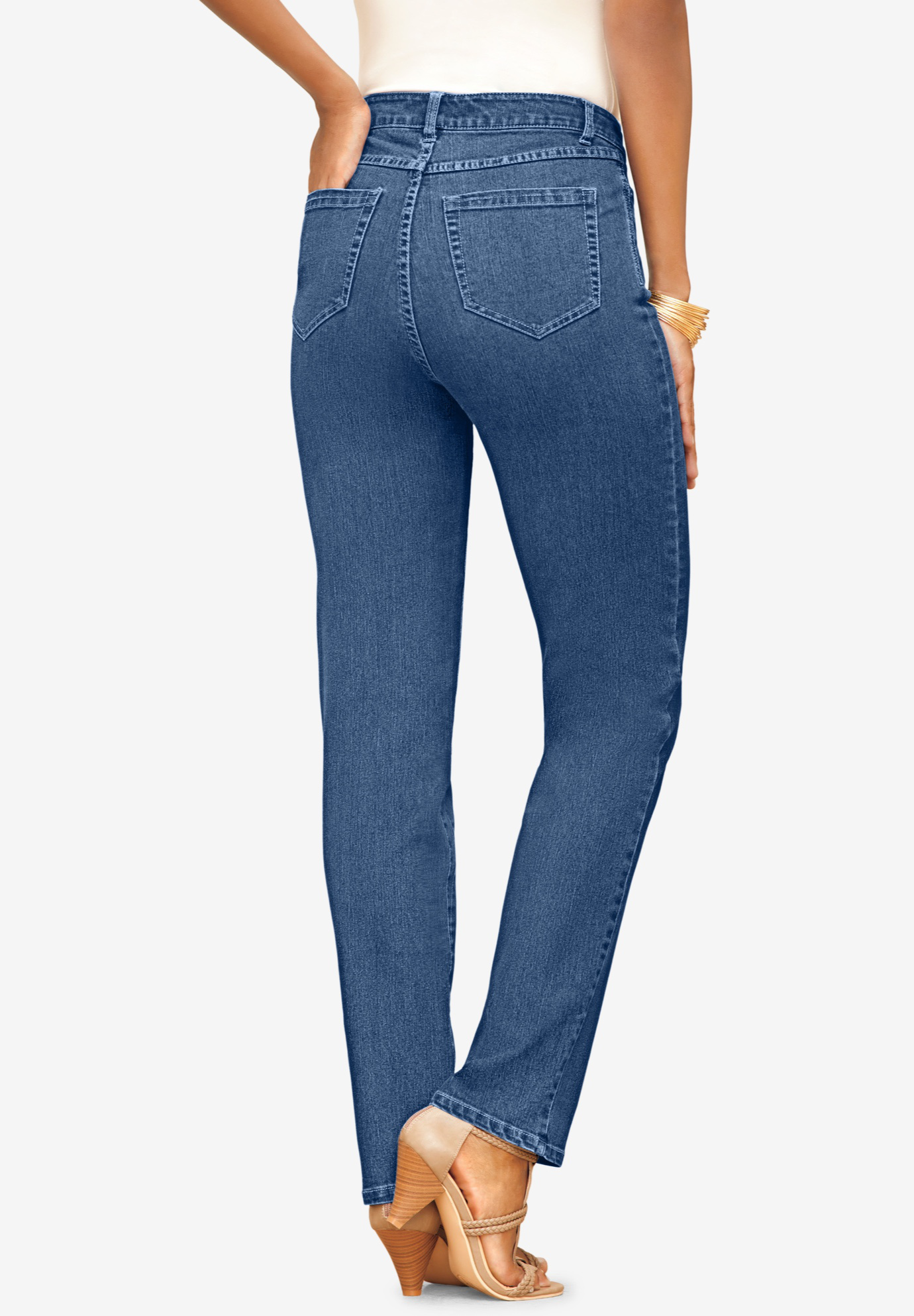 Straight Leg Jean with Invisible Stretch® by Denim 24/7® | Plus Size ...