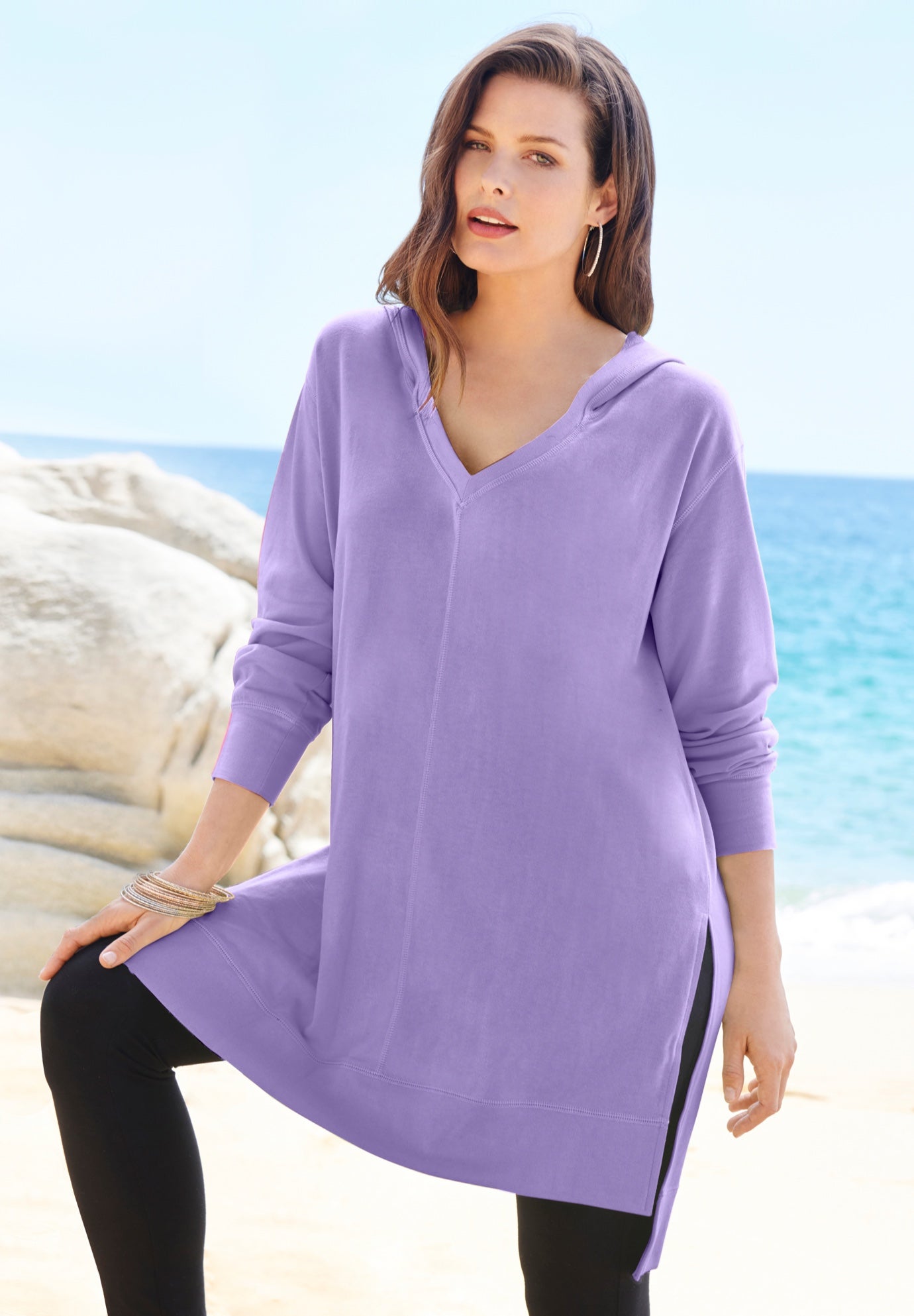 34 inch long plus size tunics
