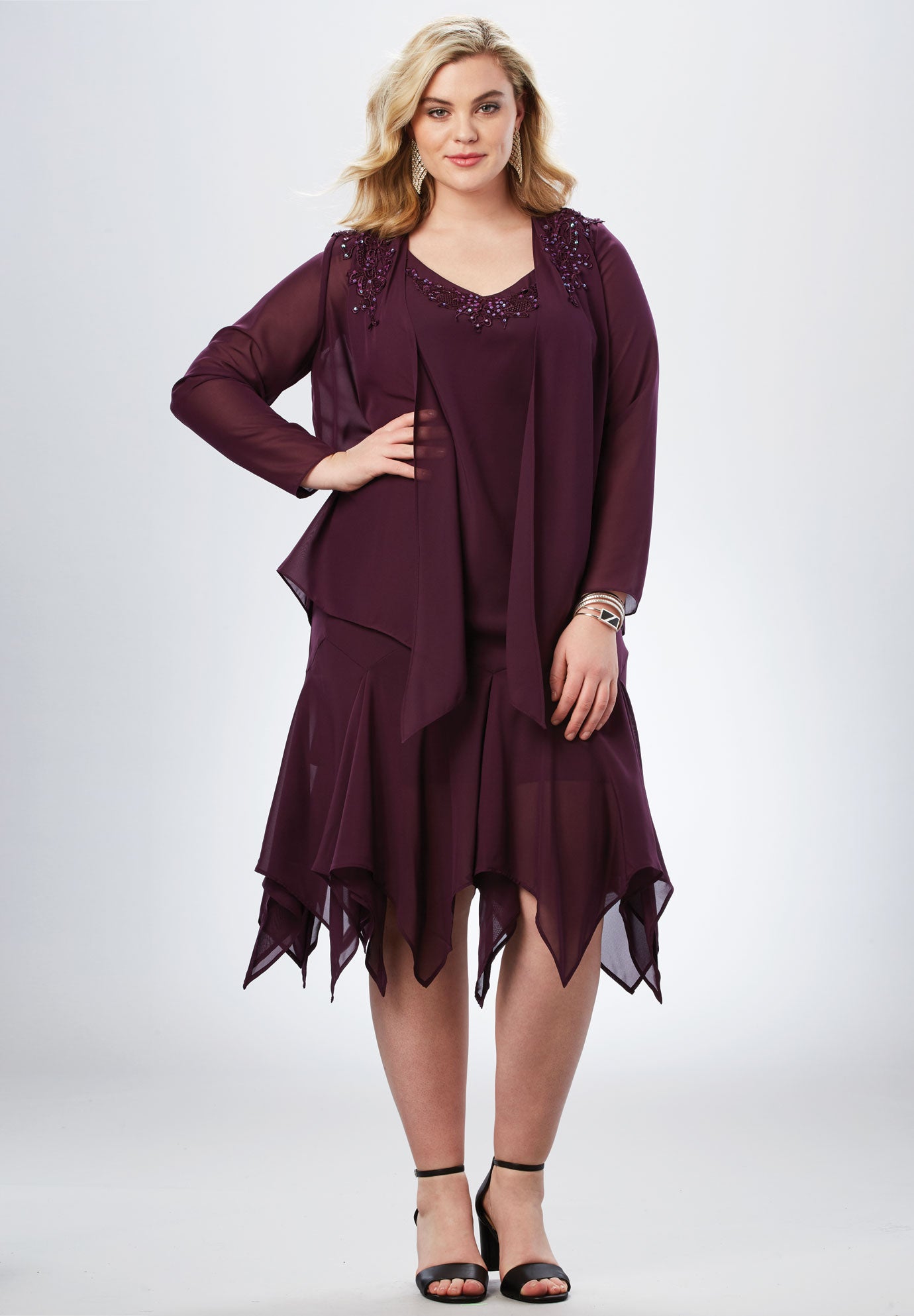 Beaded Jacket Dress Plus Size Suits & Sets Full Beauty