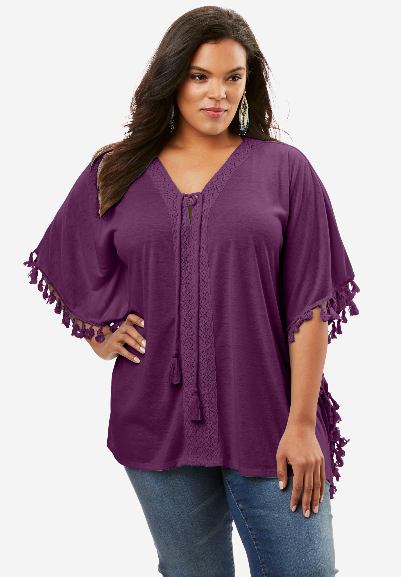 Lace-Up Poncho | Fullbeauty Outlet