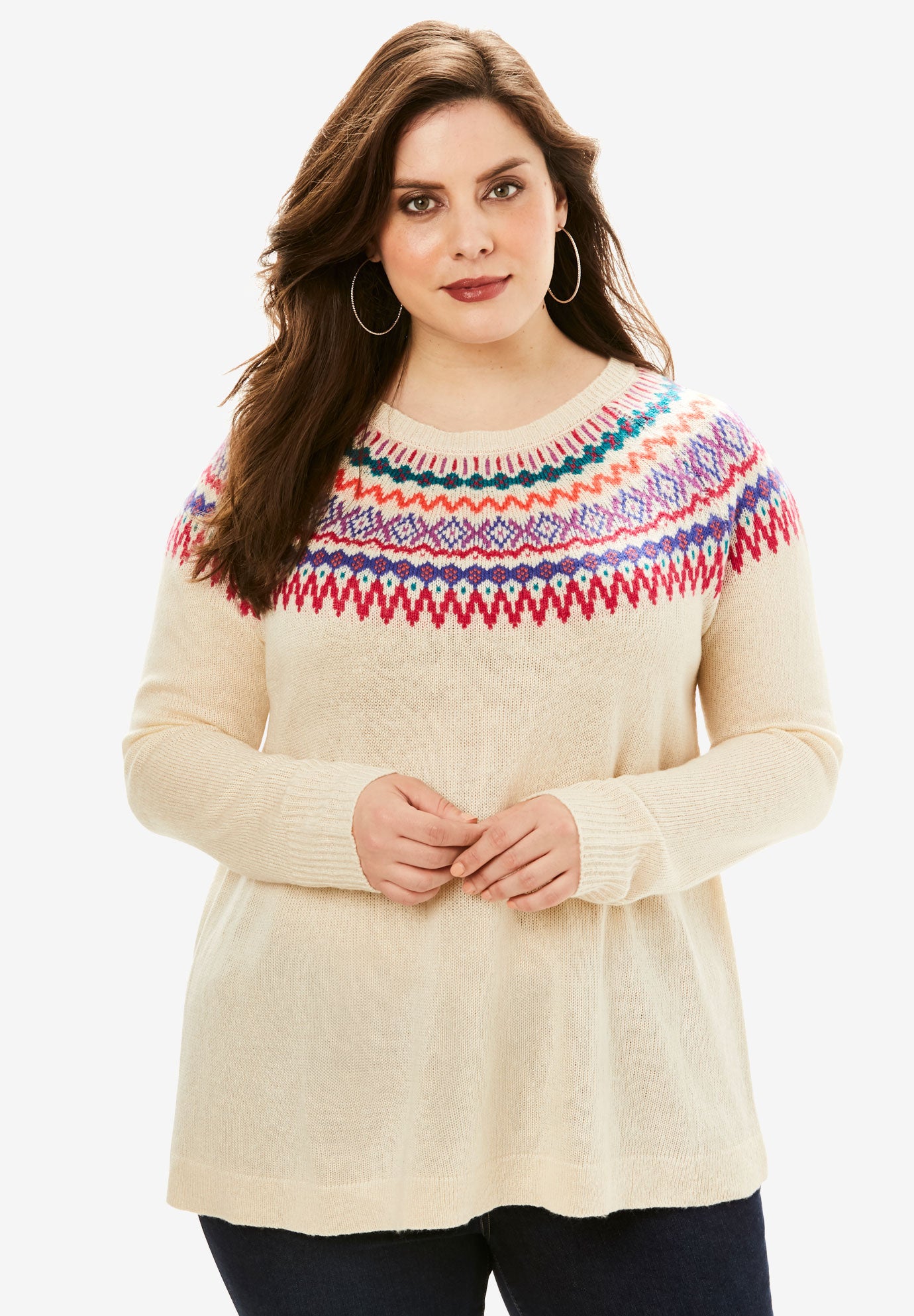 plus size fair isle sweater