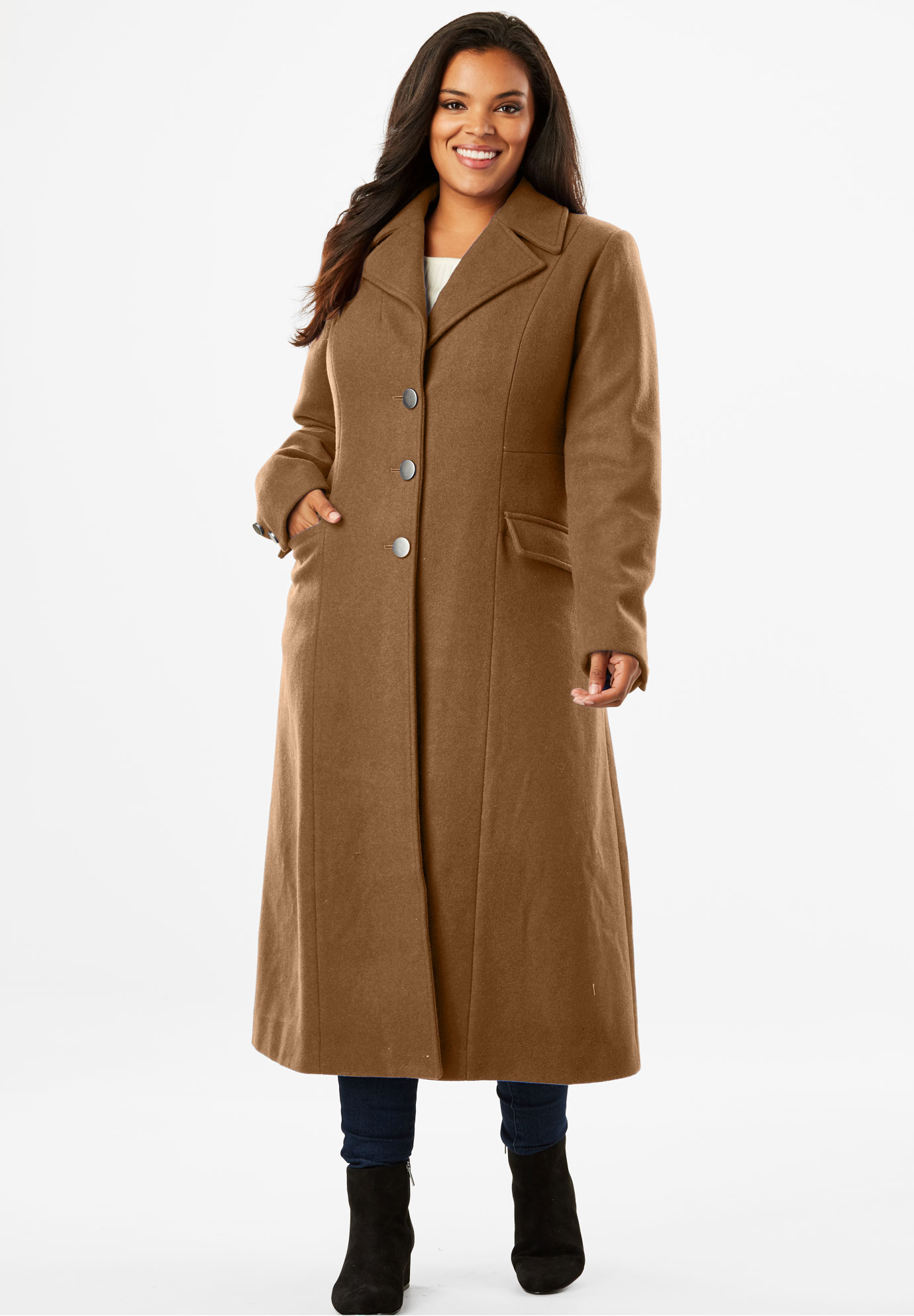 Long Wool Coat | Plus Size Wool Coats | Full Beauty
