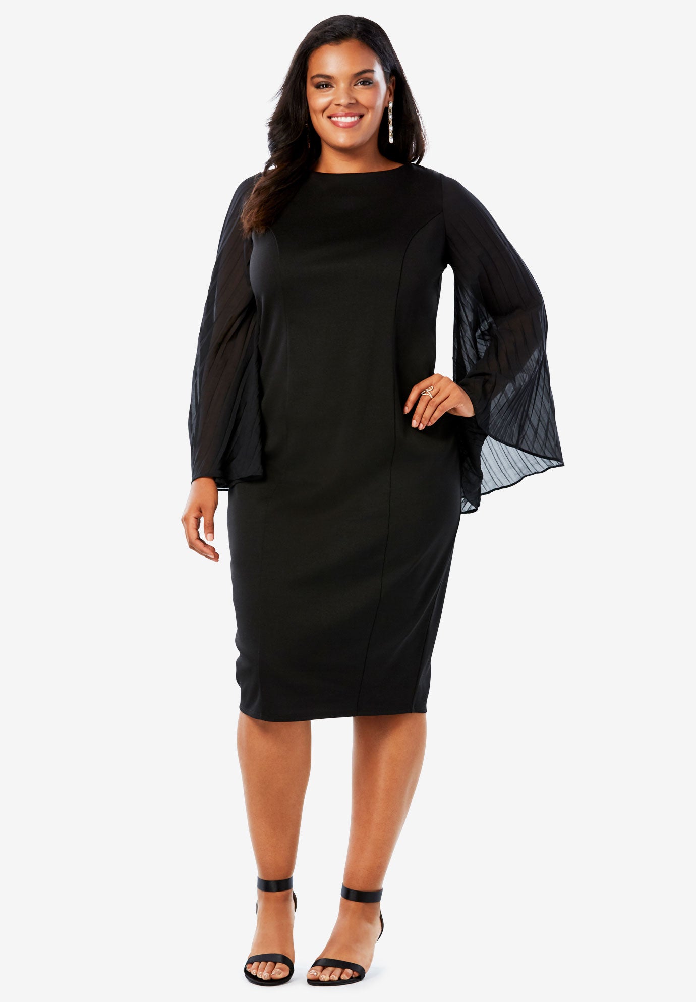 sheath gown with sleeves