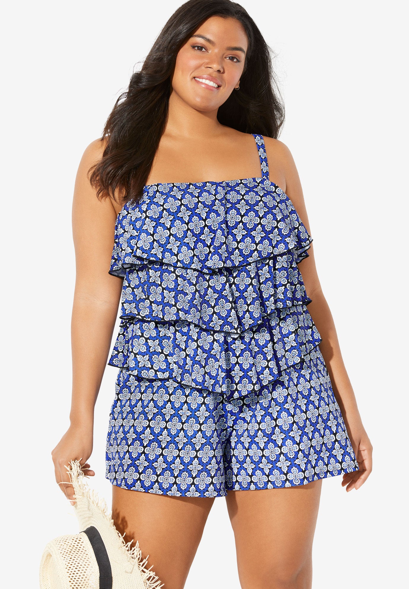 swim romper by fit 4 u plus size one piece swimsuits fullbeauty size chart