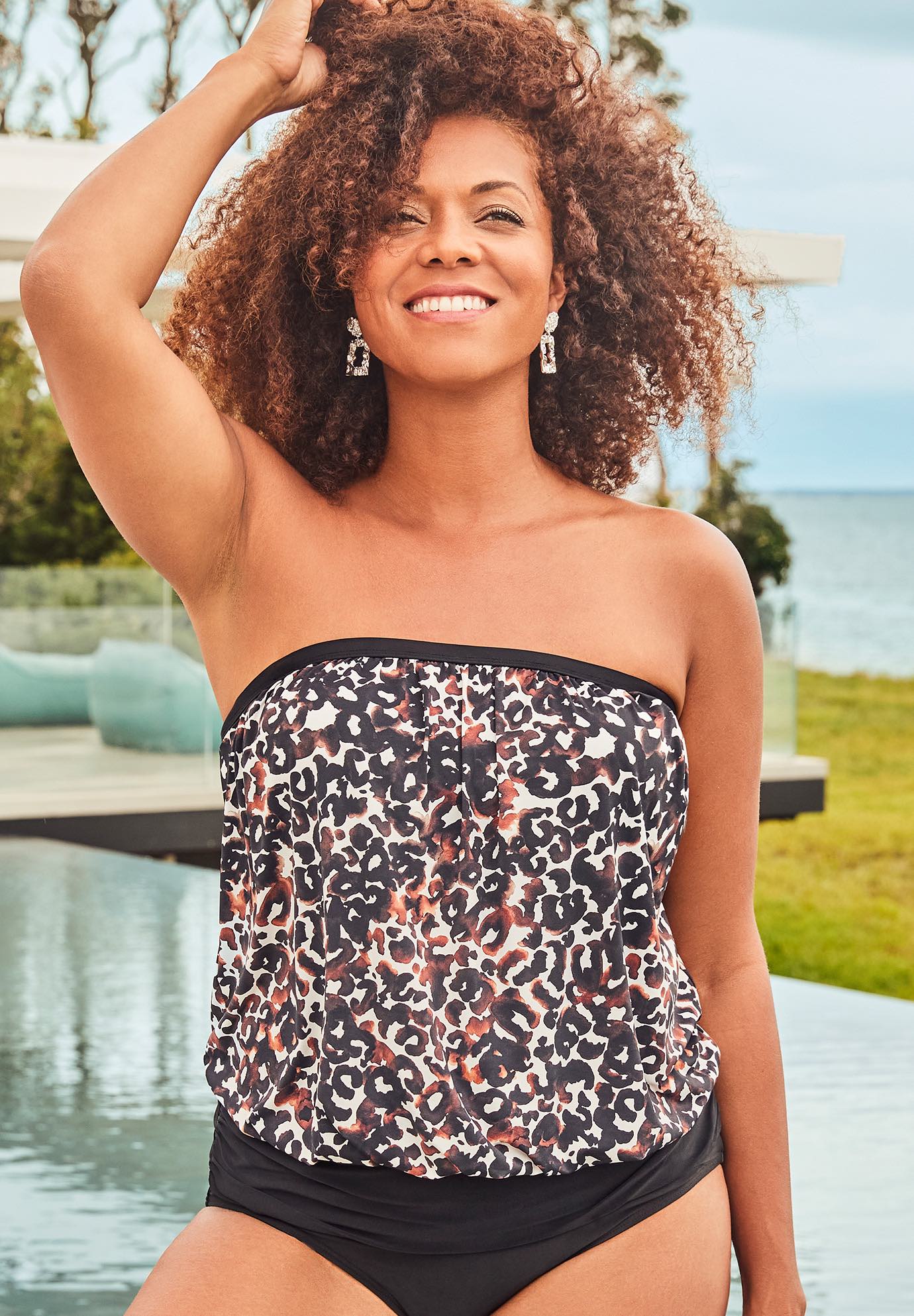 Bandeau Blouson Tankini Top Fullbeauty Outlet