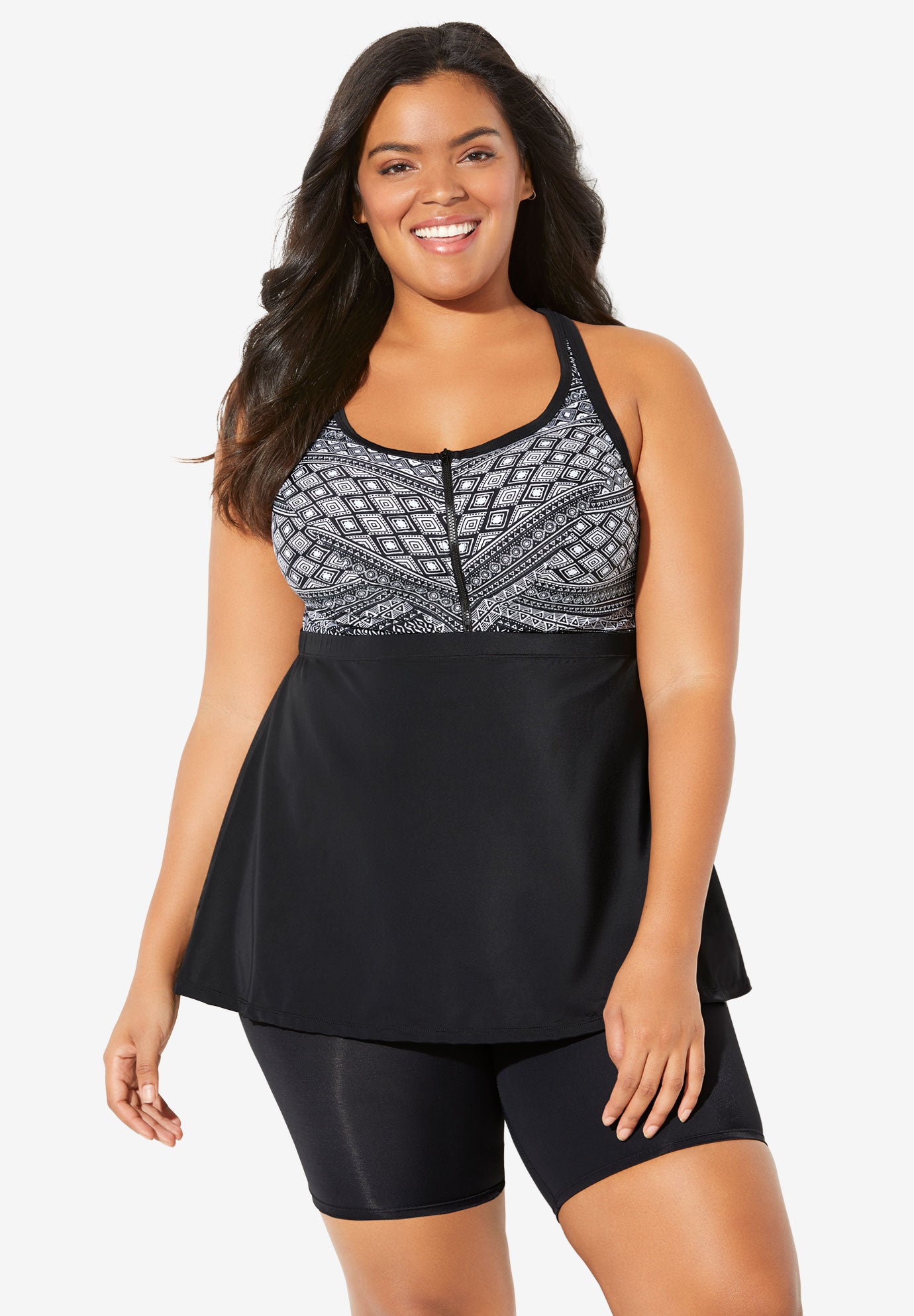 ZipFront Tankini Top Plus Size Tankinis & Bikinis Full Beauty