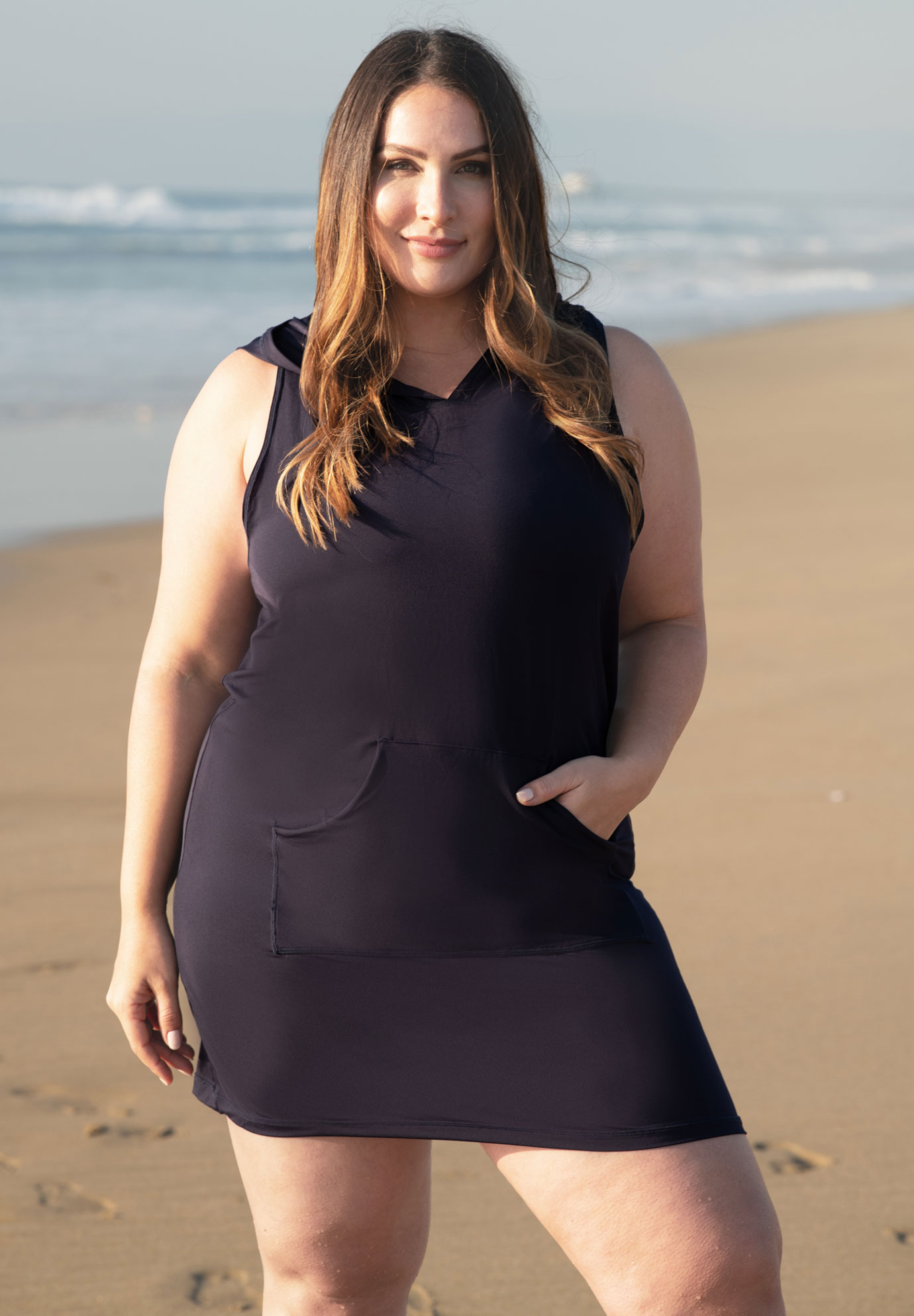 Sleeveless Swim Cover-Up by Nautica| Plus Size Swimsuit Cover Ups ...