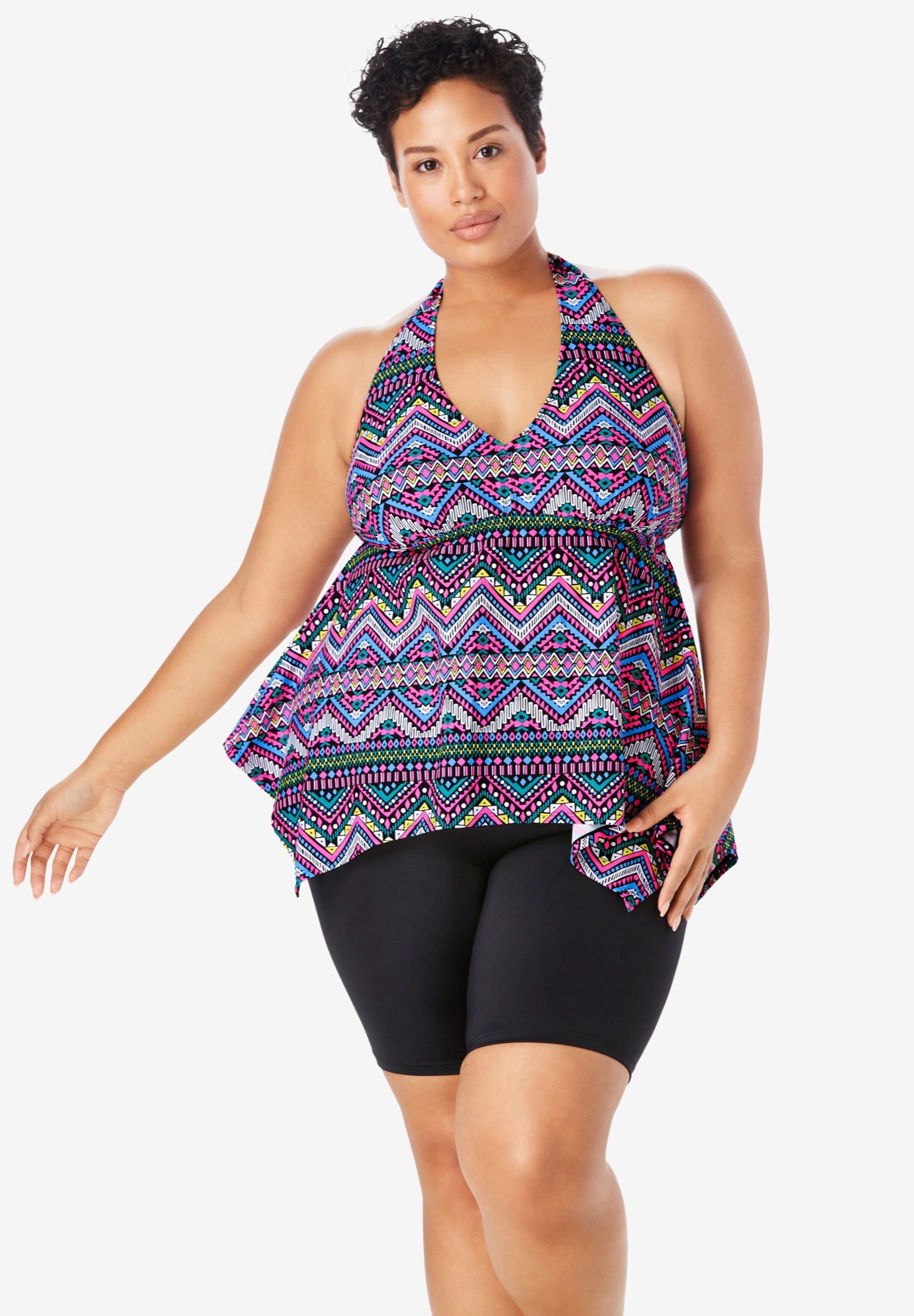 Flared Tankini Top with Bust Support Fullbeauty Outlet