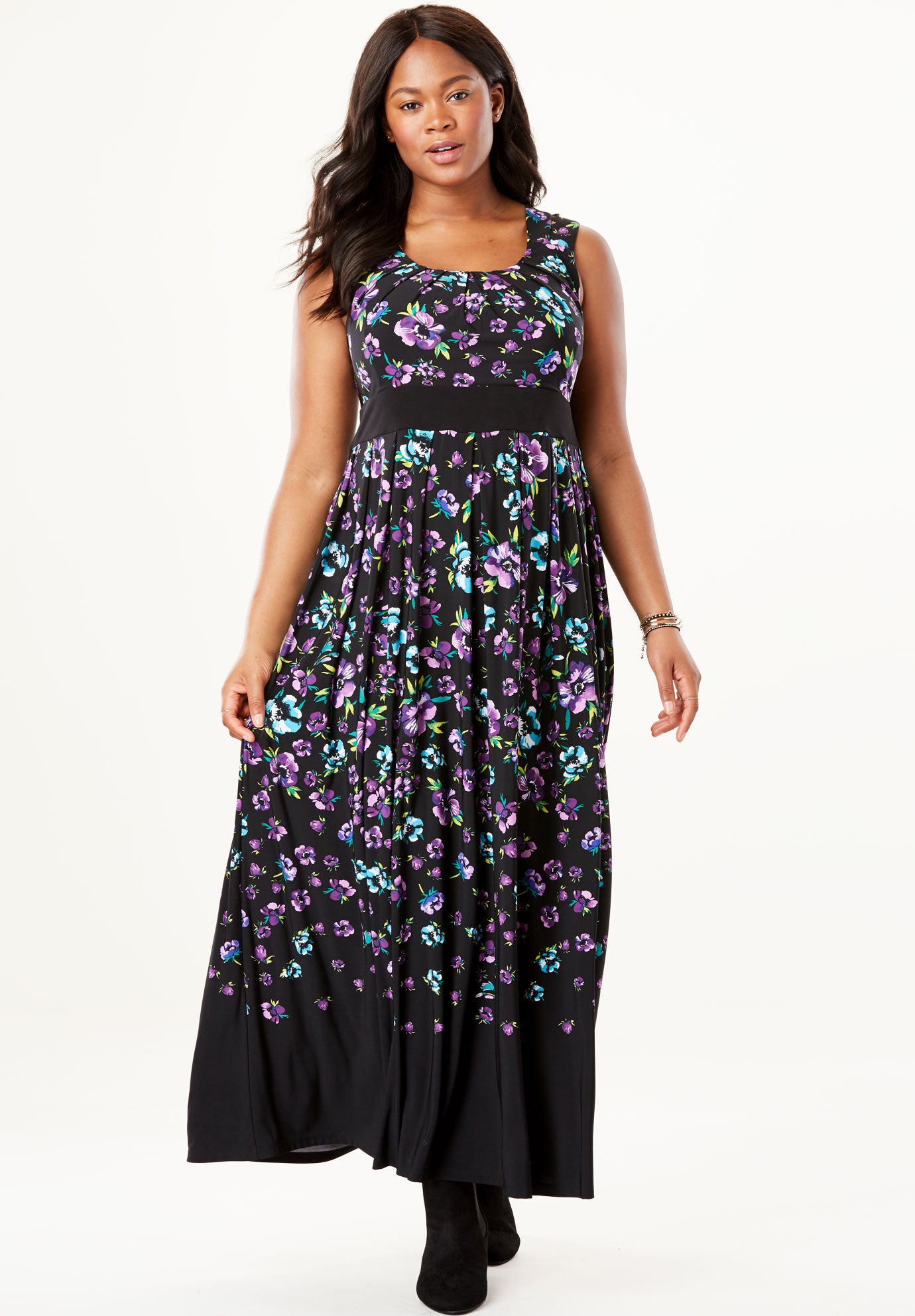Banded Waist Print Maxi Dress Plus Size Casual Dresses Fullbeauty