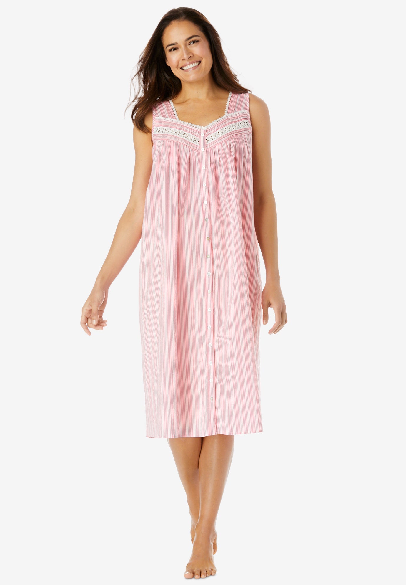 front button night gown