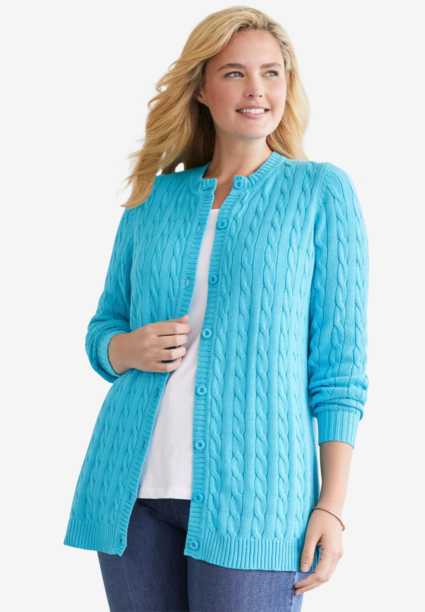 Cable Knit Cardigan | Plus Size Cardigans | Full Beauty