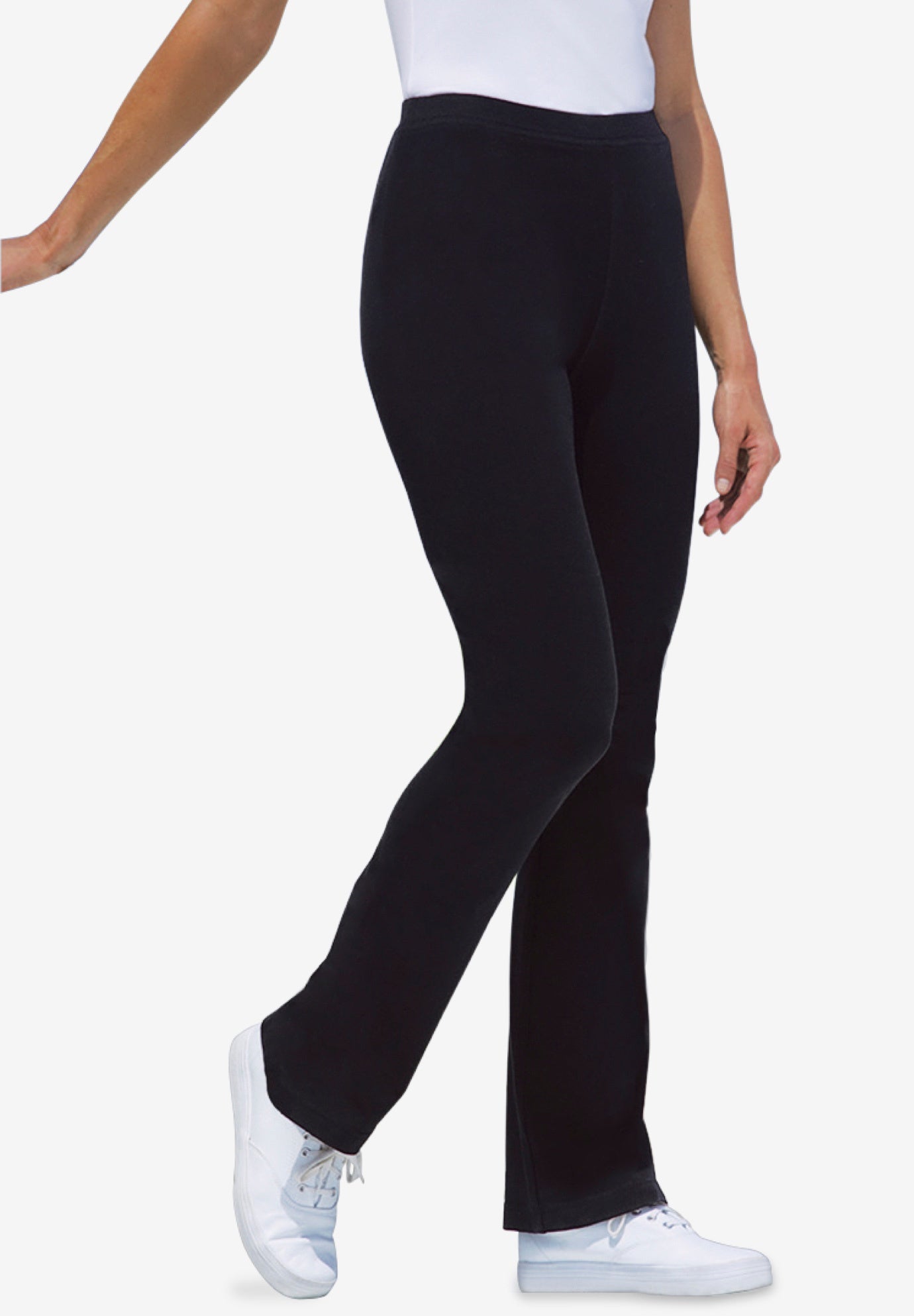 Zenana Womens & Plus Stretch Cotton Foldover Waist Bootcut Workout Yoga  Pants 