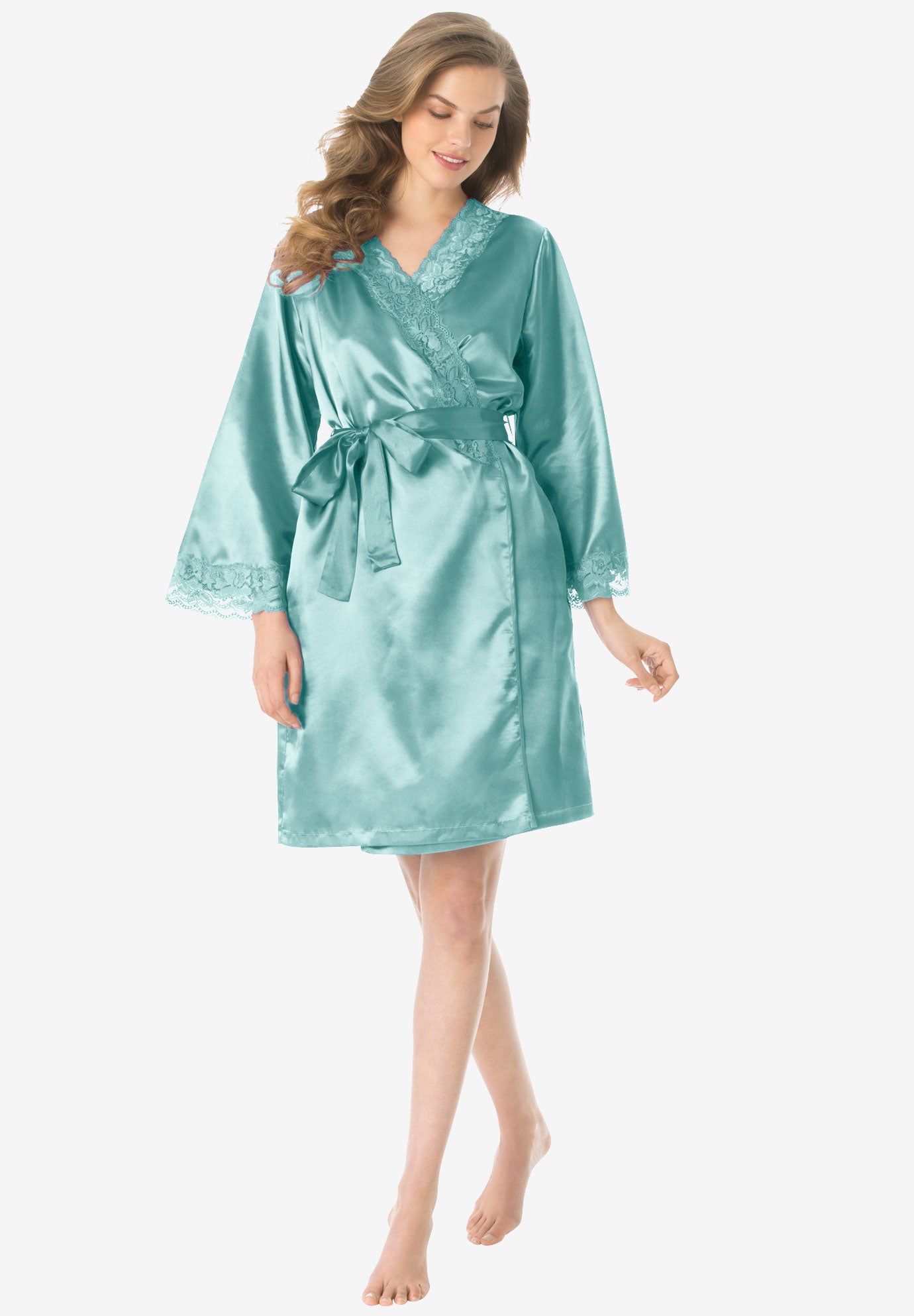 The Luxe Satin Short Peignoir Set by Amoureuse®| Plus Size ...
