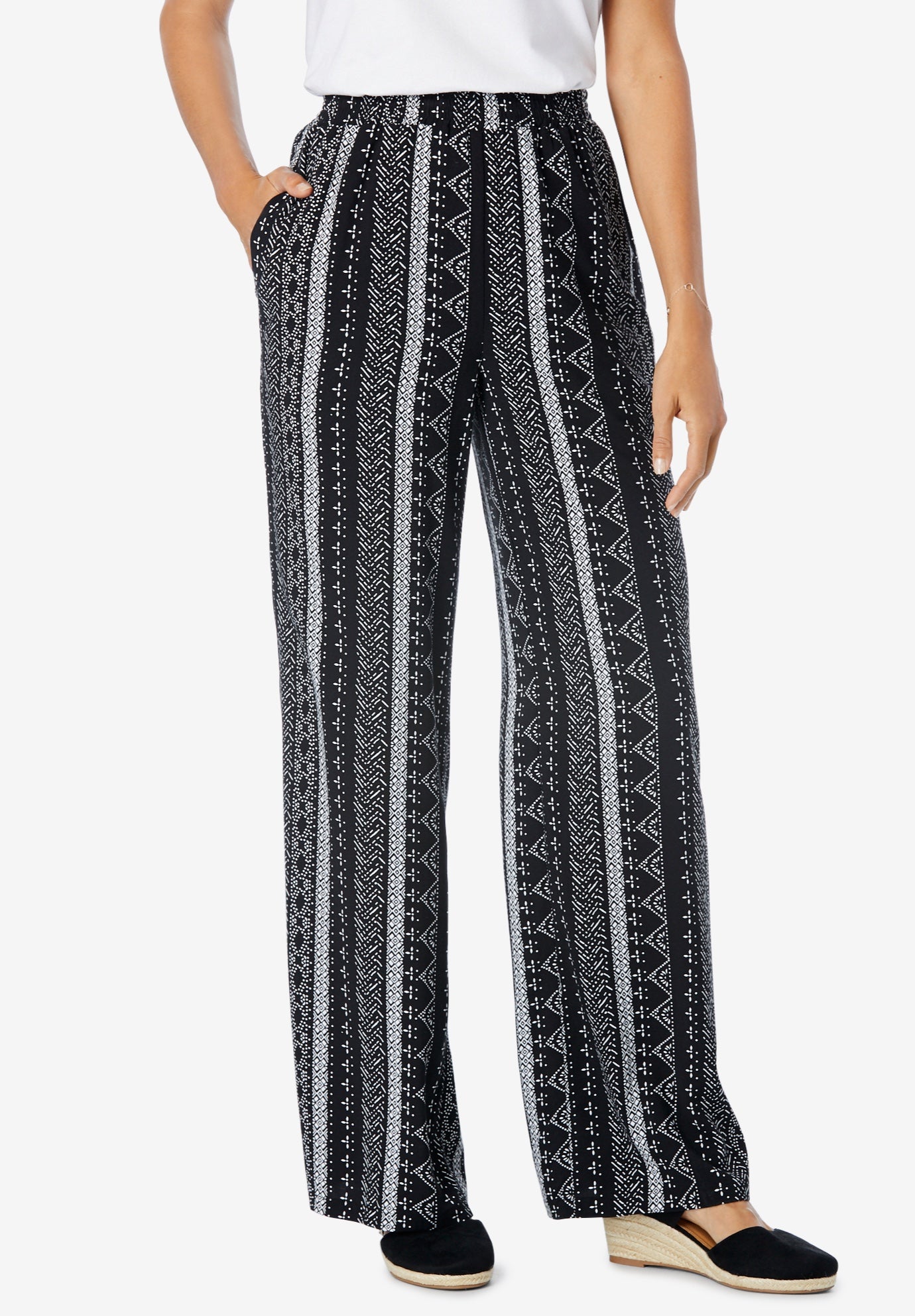 Pull On Elastic Waist Soft Pants Fullbeauty Outlet