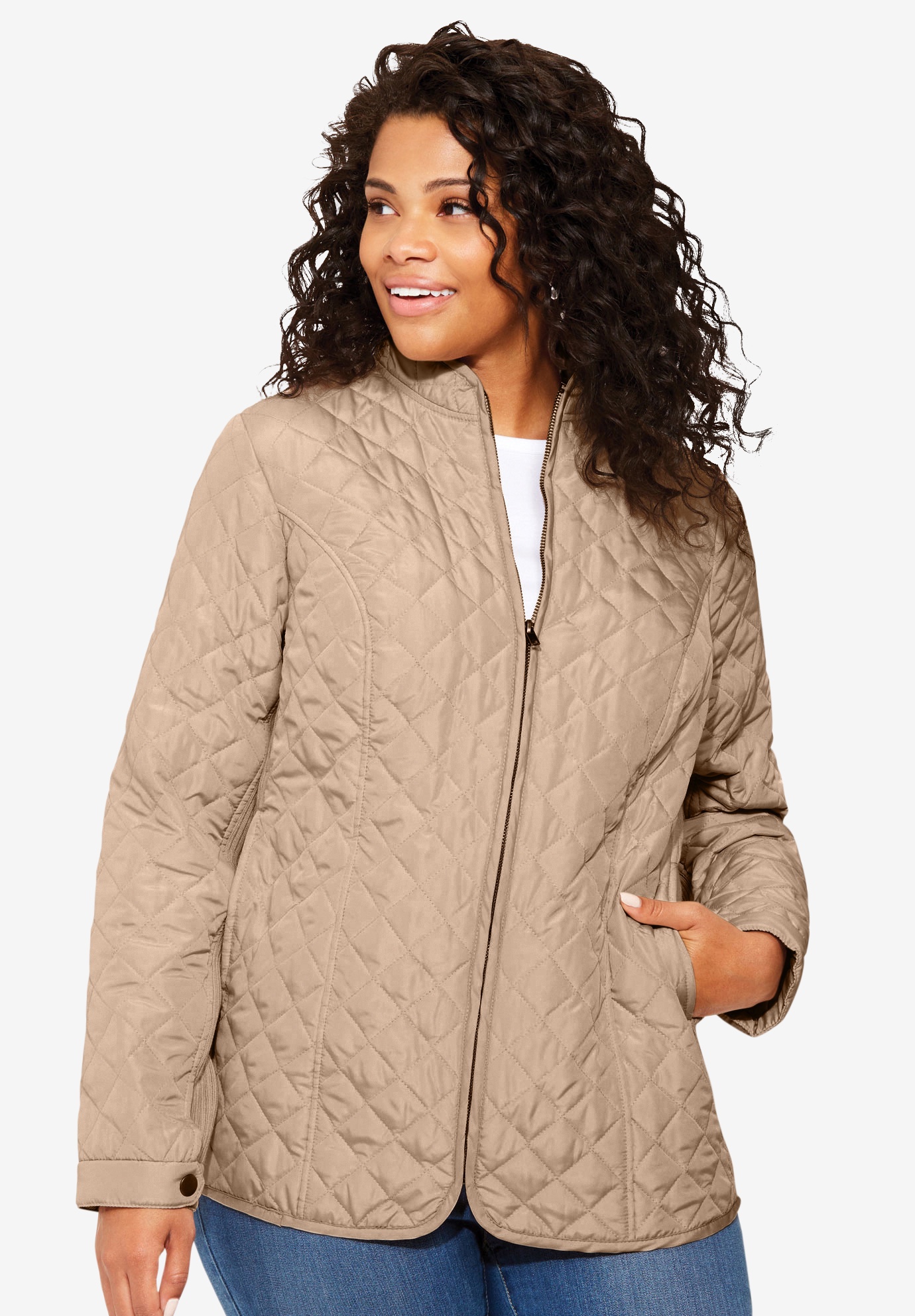 Zip-Front Quilted Jacket | Fullbeauty Outlet